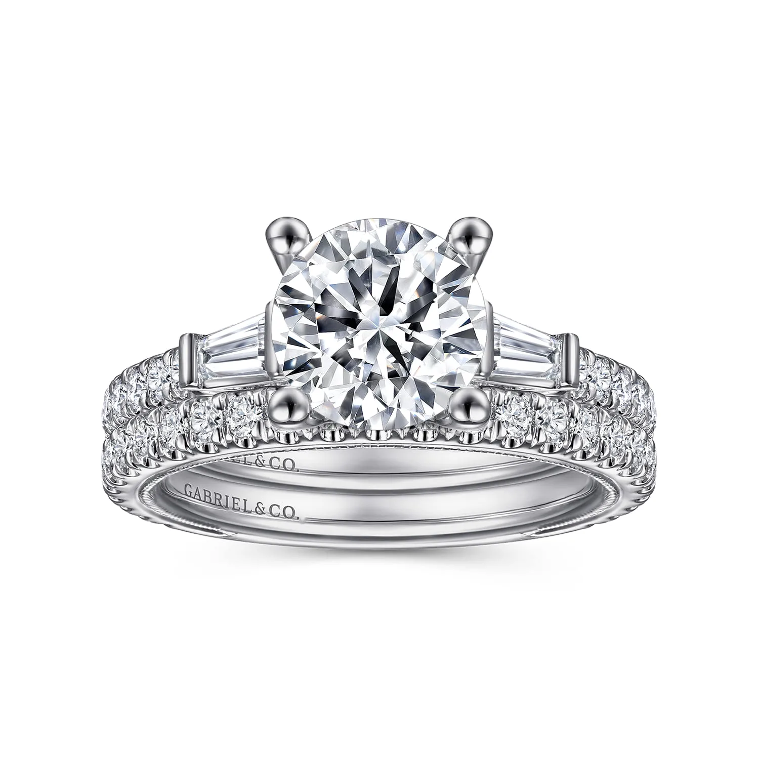 Diamond Matching Wedding Band in 14K White Gold, photograph 4