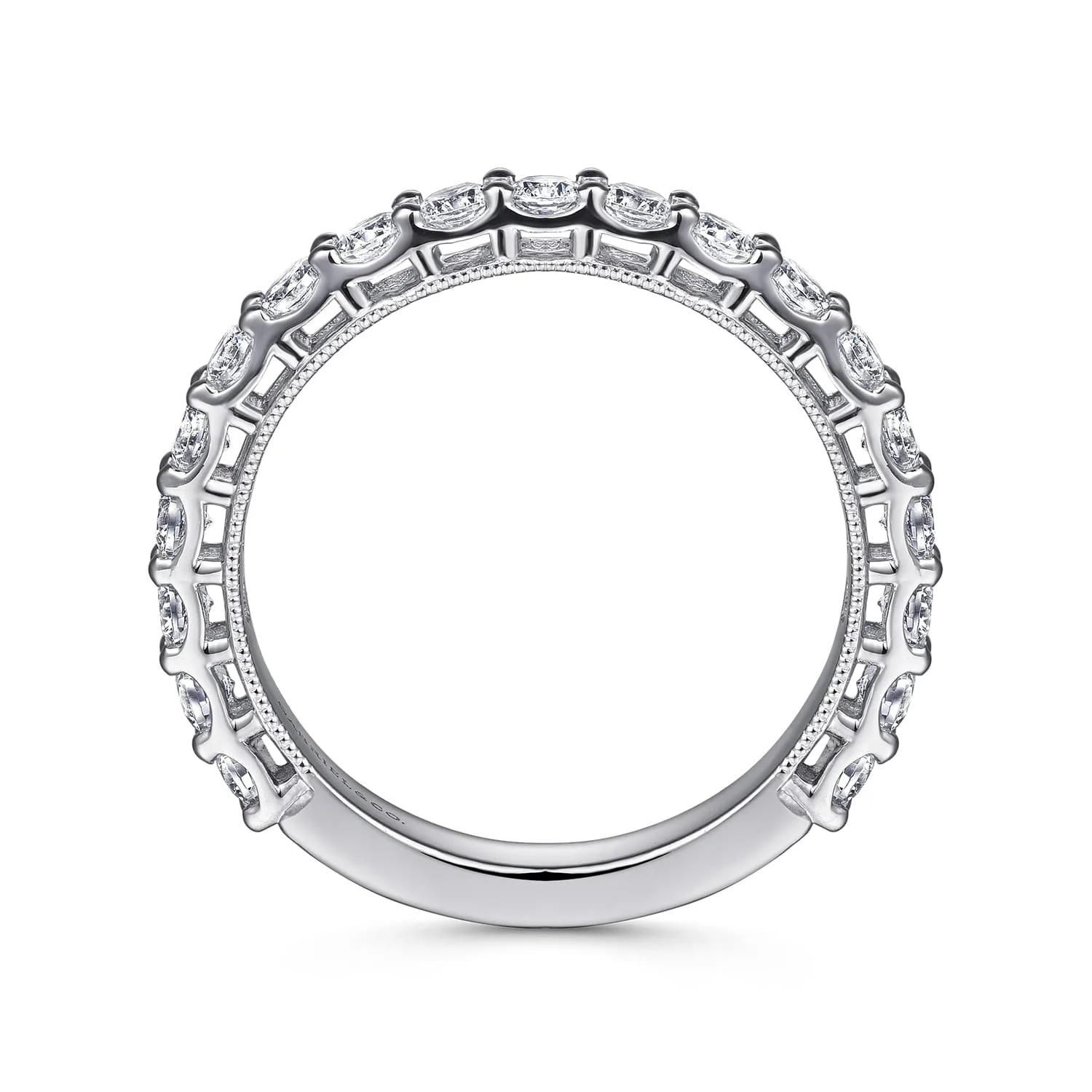 Vintage Diamond Matching Wedding Band in 14K White Gold, photograph 2