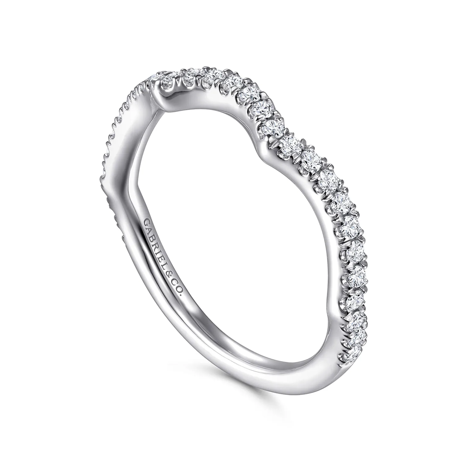 Diamond Matching Wedding Band in 14K White Gold, photograph 3