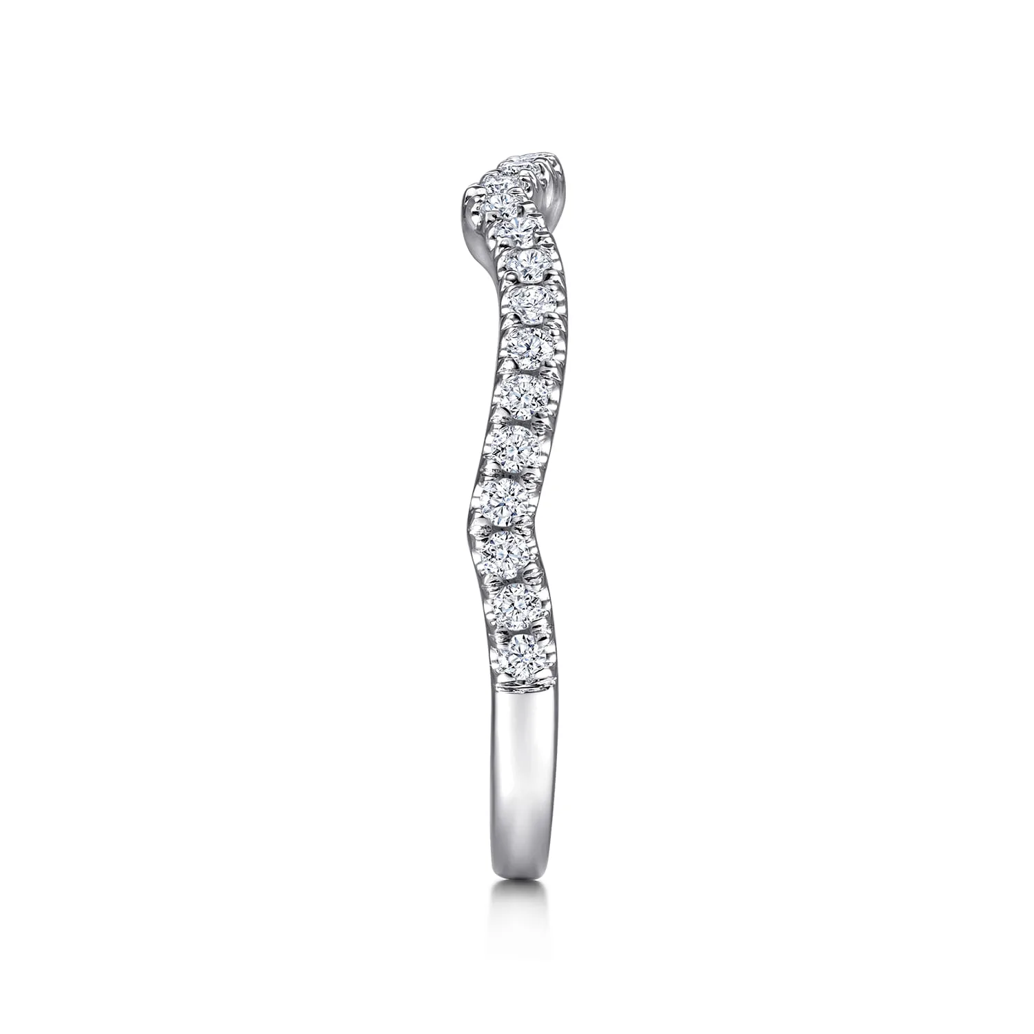 Diamond Matching Wedding Band in 14K White Gold, photograph 5