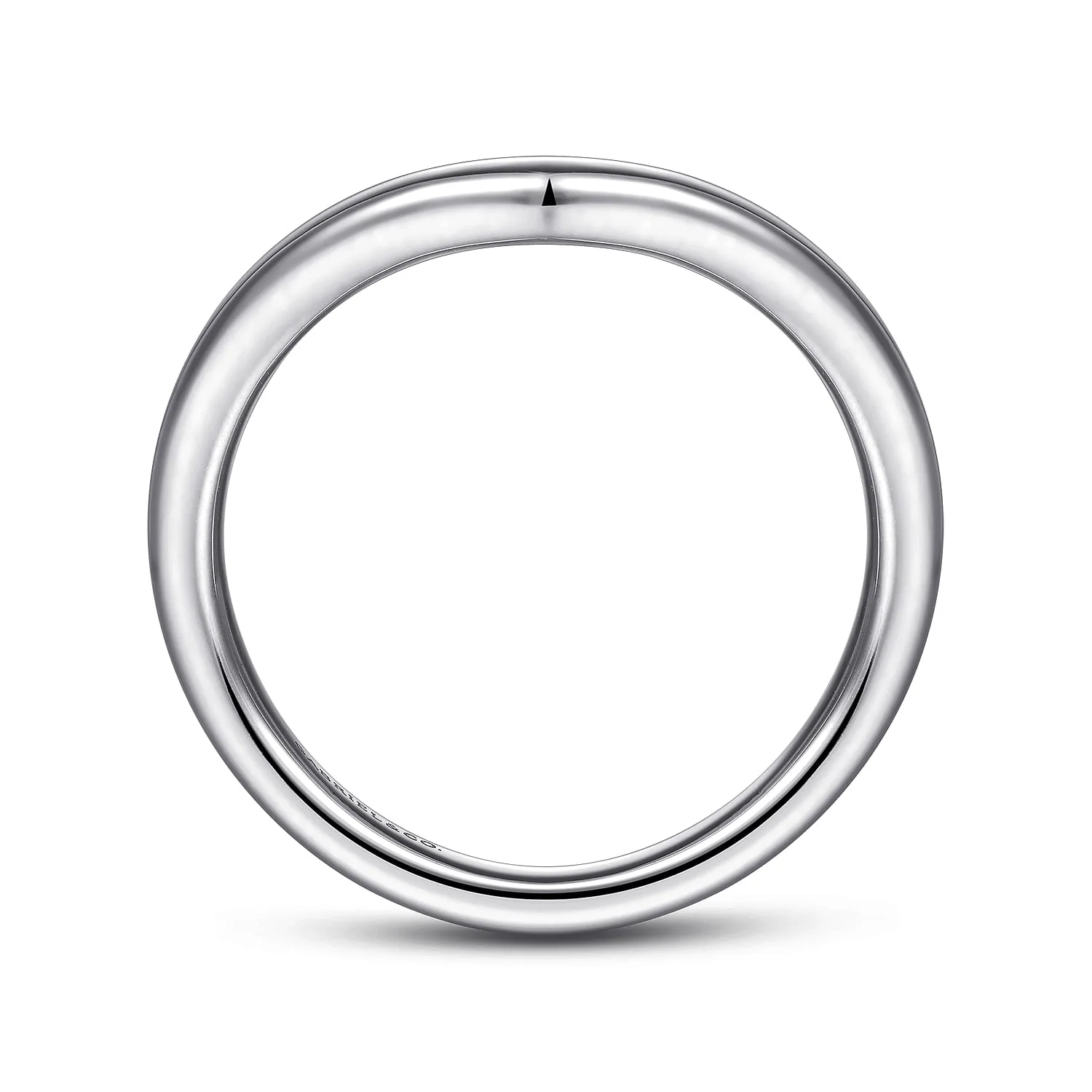 Curved Matching Wedding Band in 14K White Gold, photograph 2