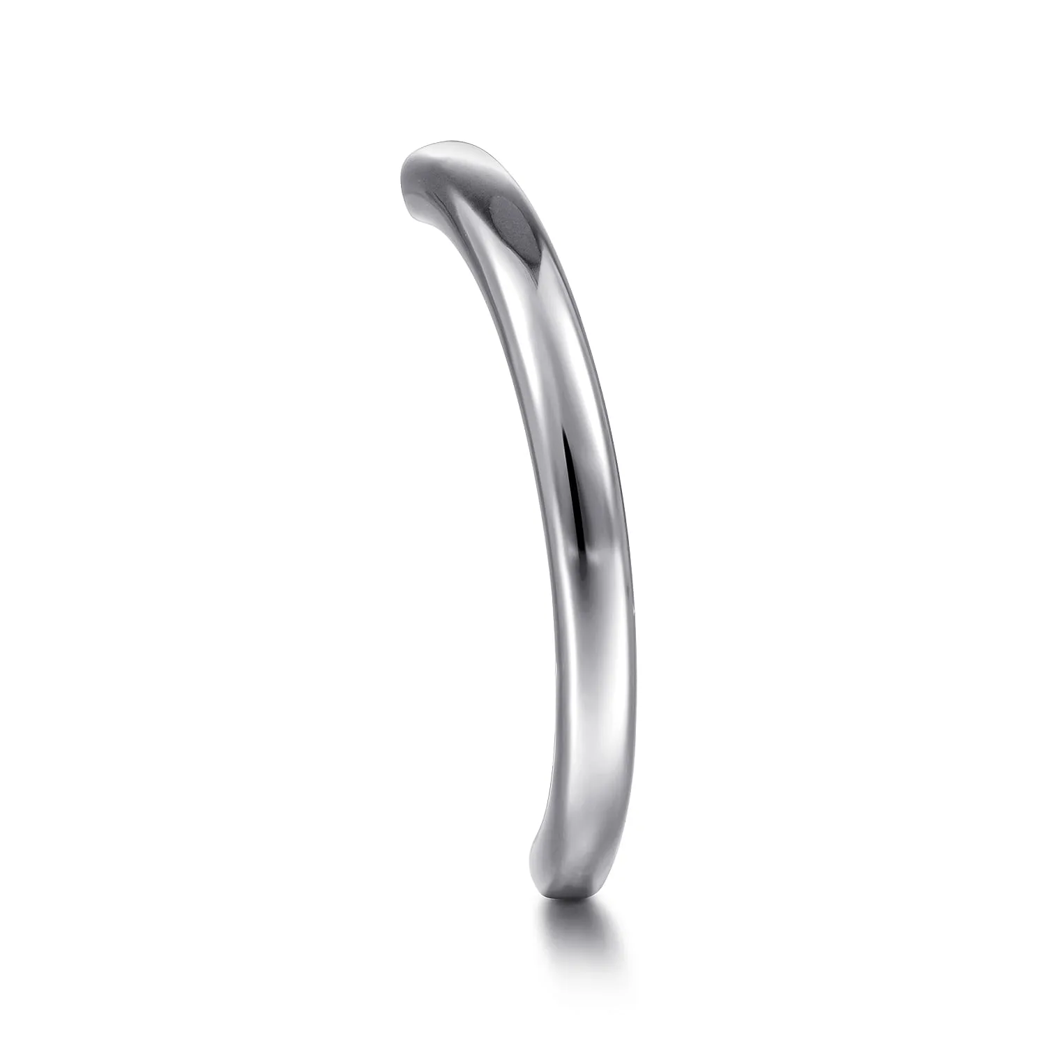 Curved Matching Wedding Band in 14K White Gold, photograph 4