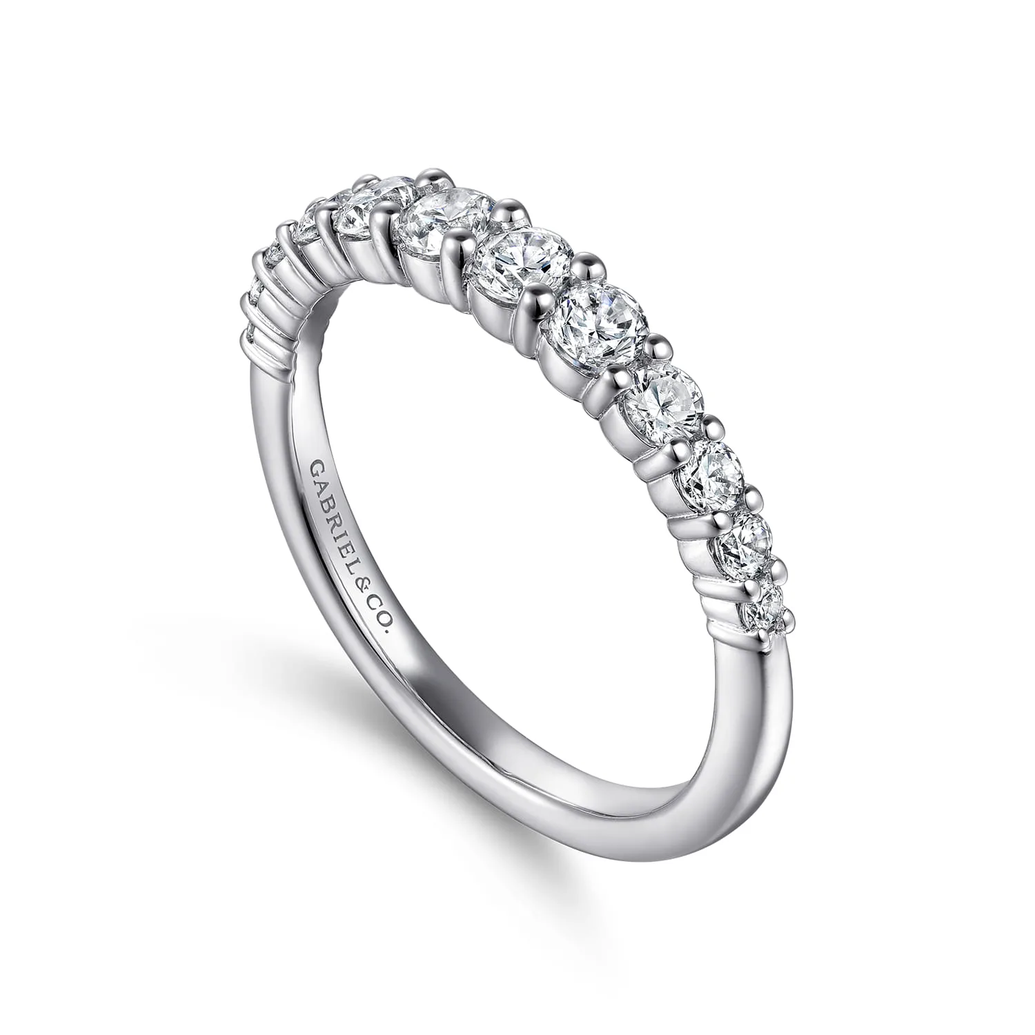 Diamond Matching Wedding Band in 14K White Gold, photograph 3