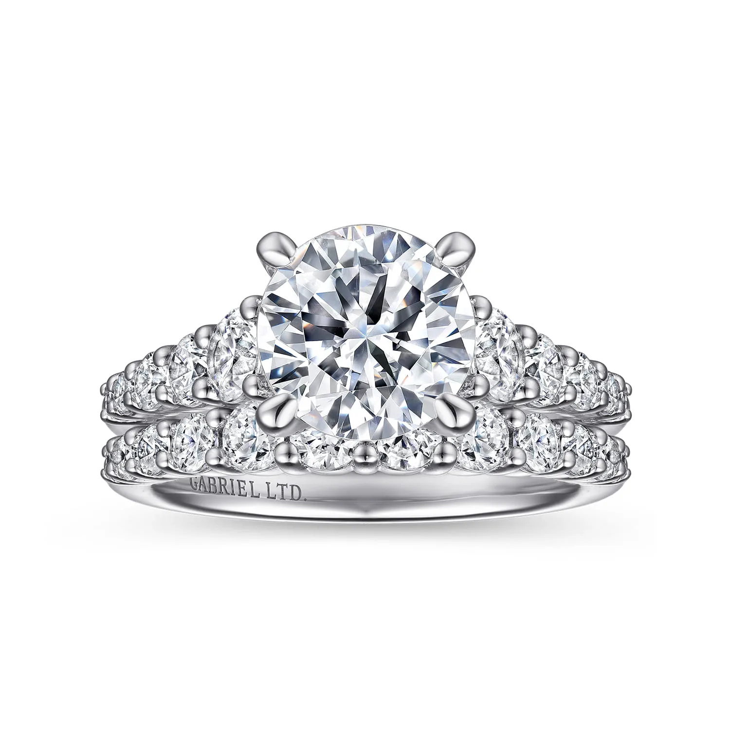 Diamond Matching Wedding Band in 14K White Gold, photograph 4