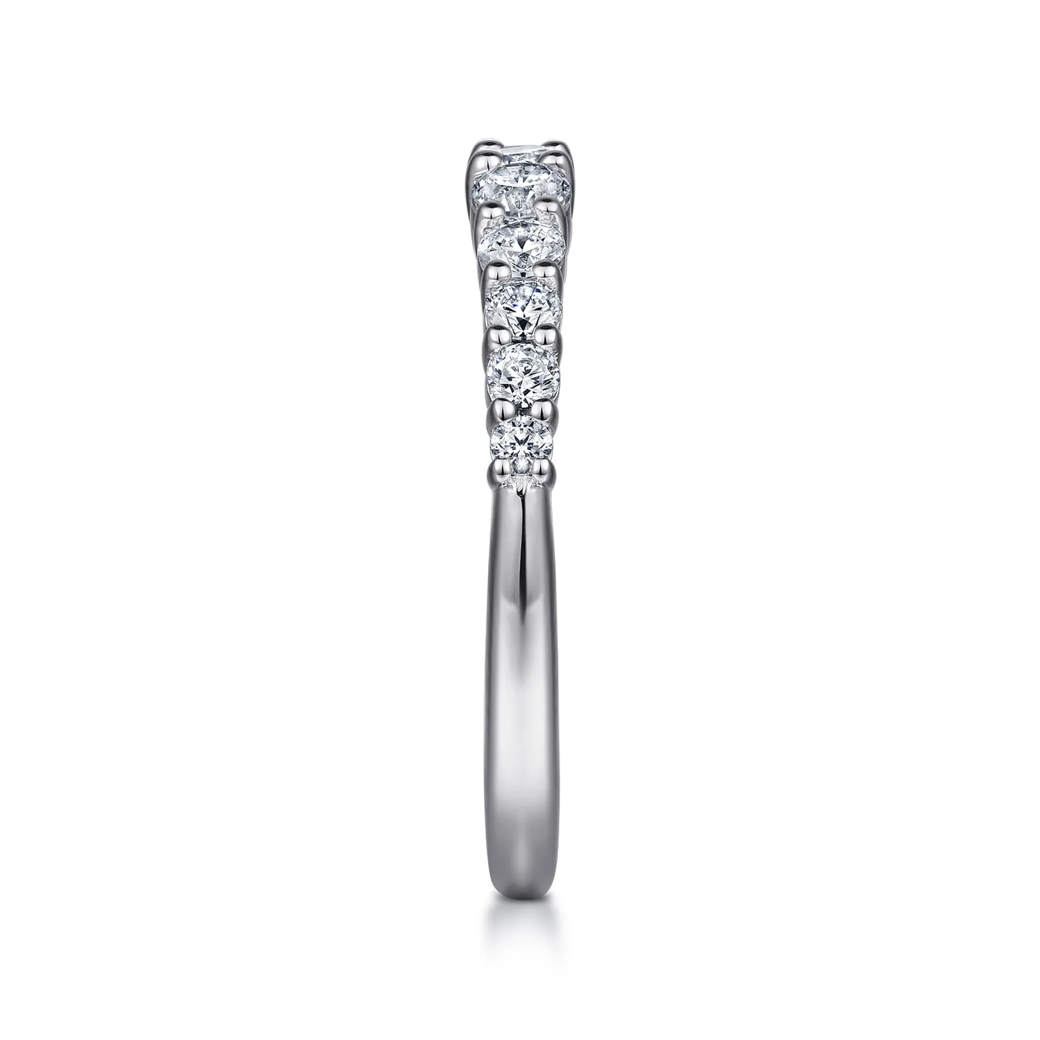 Diamond Matching Wedding Band in 14K White Gold, photograph 5