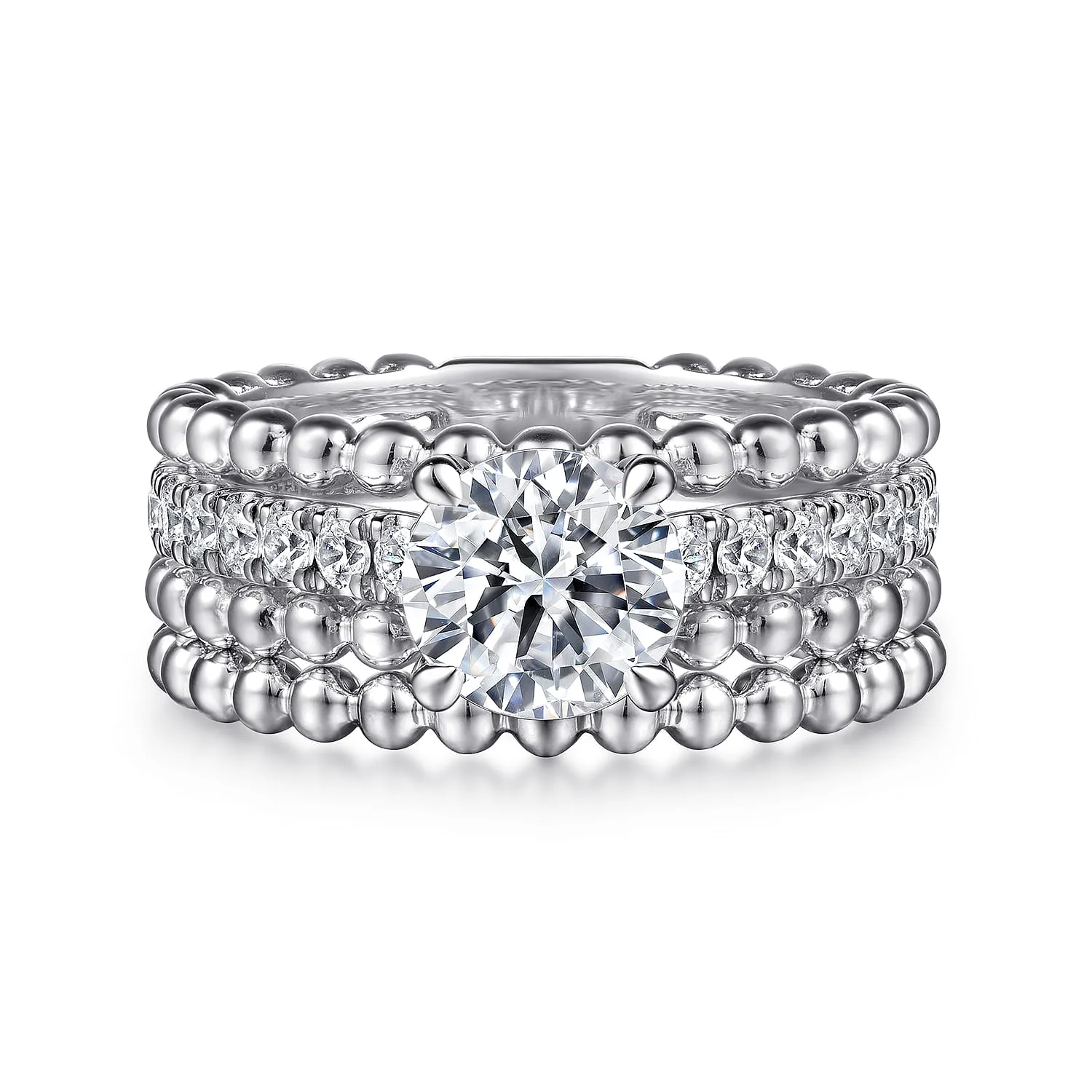 Diamond Matching Wedding Band in 14K White Gold, photograph 4