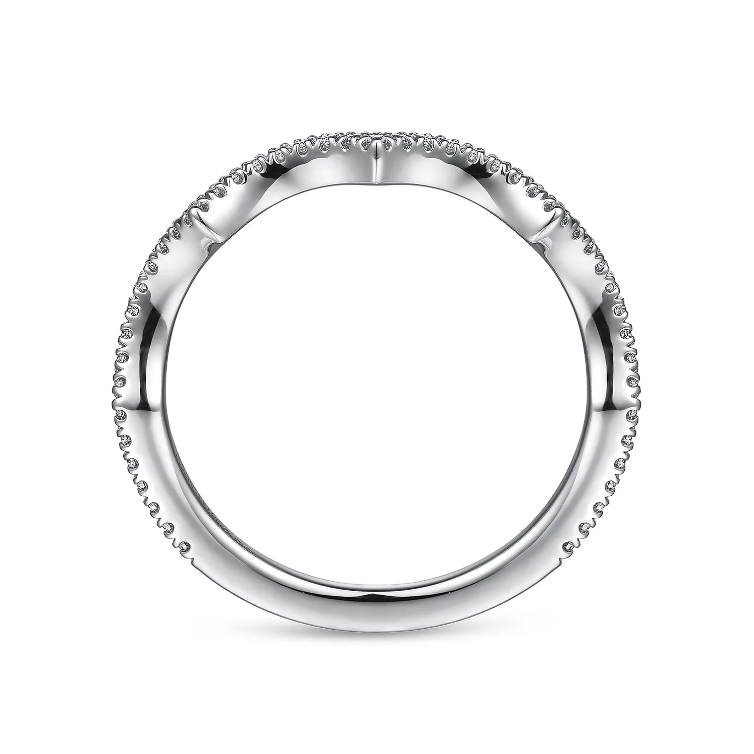 Diamond Matching Wedding Band in 14K White Gold, photograph 2