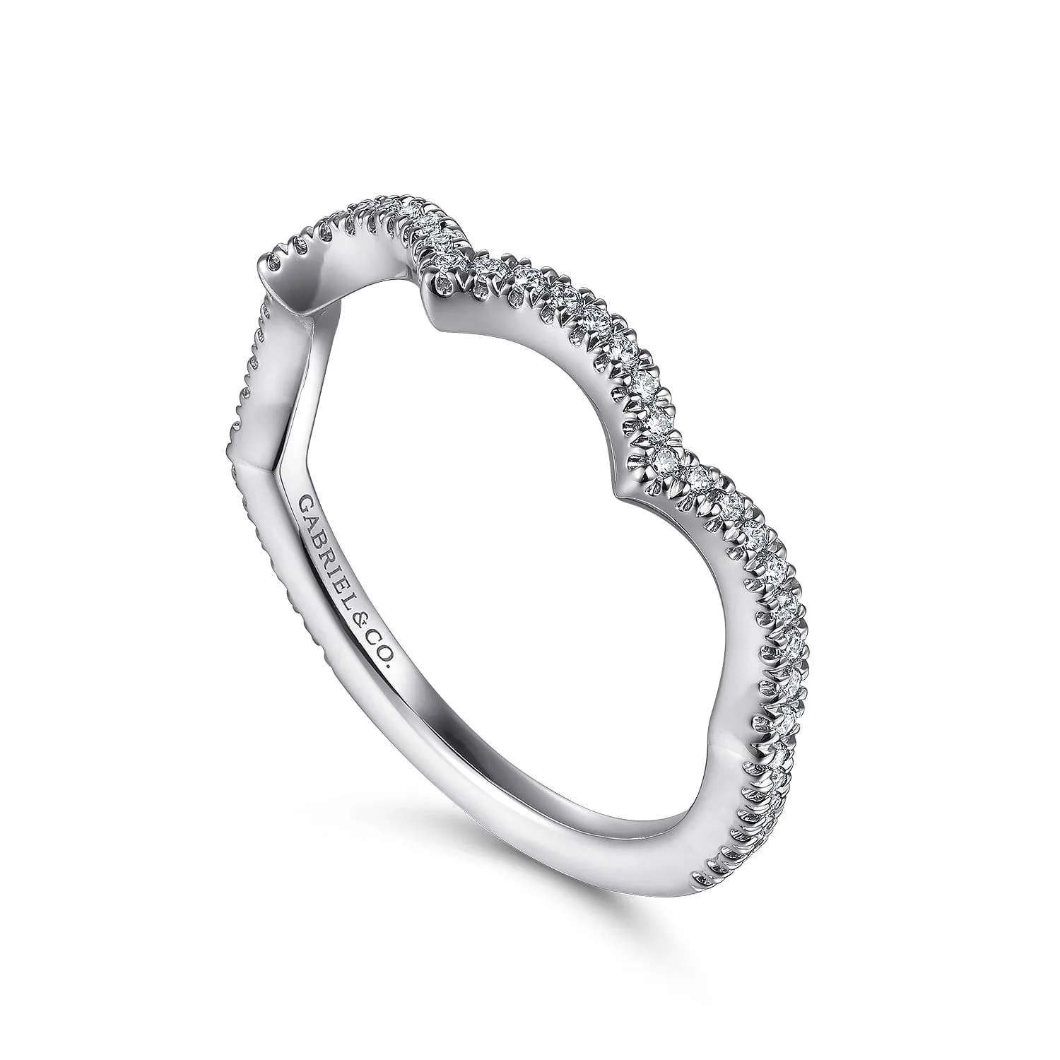 Diamond Matching Wedding Band in 14K White Gold, photograph 3