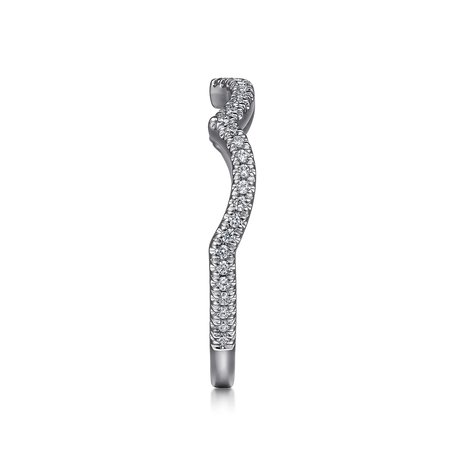 Diamond Matching Wedding Band in 14K White Gold, photograph 5