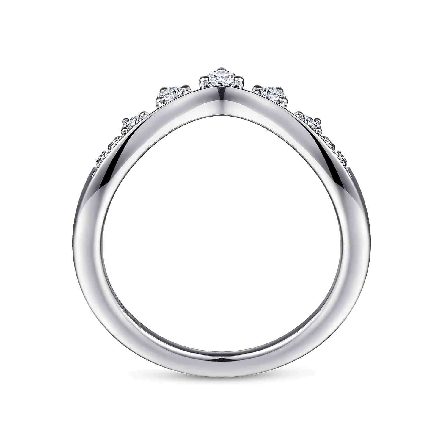 Diamond Matching Wedding Band in 14K White Gold, photograph 2