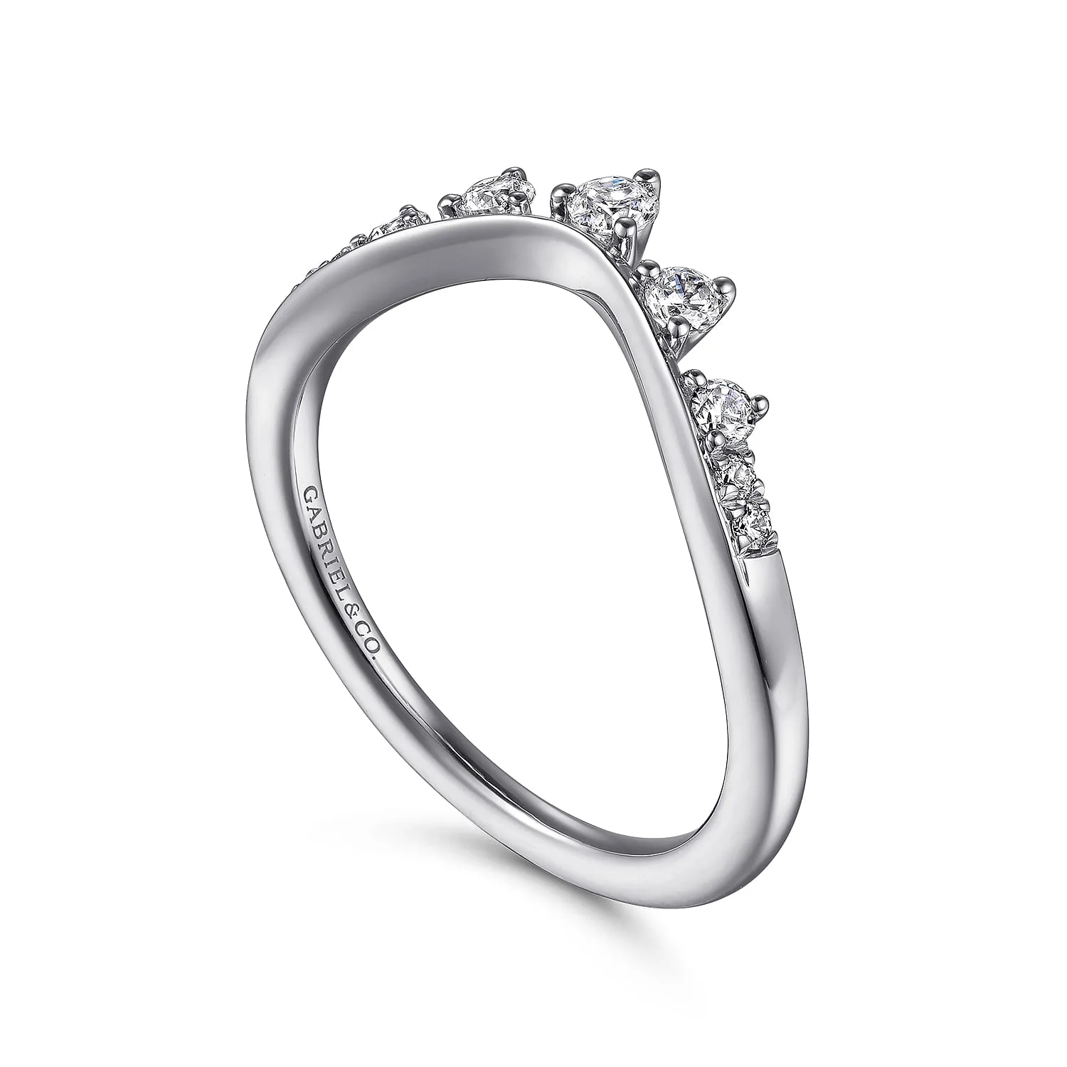 Diamond Matching Wedding Band in 14K White Gold, photograph 3