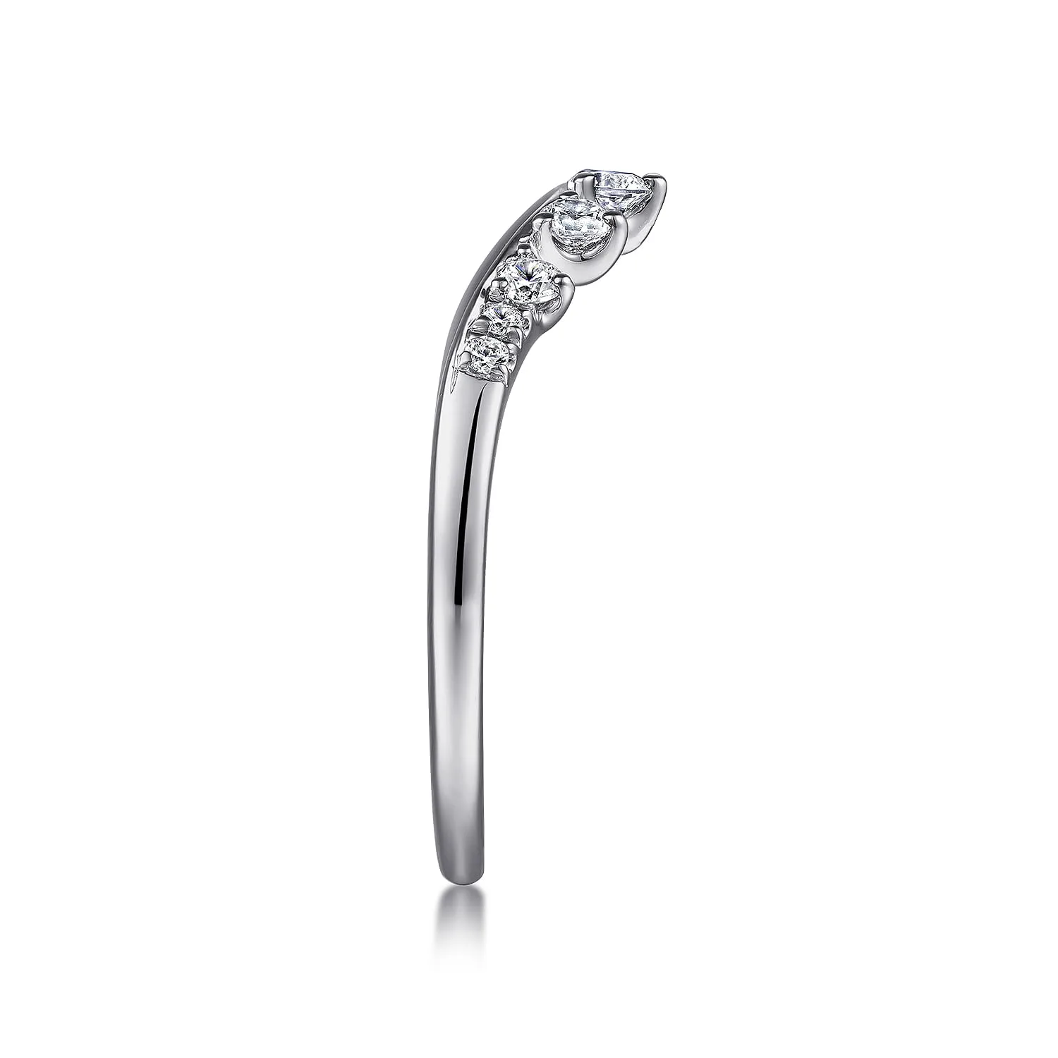 Diamond Matching Wedding Band in 14K White Gold, photograph 5