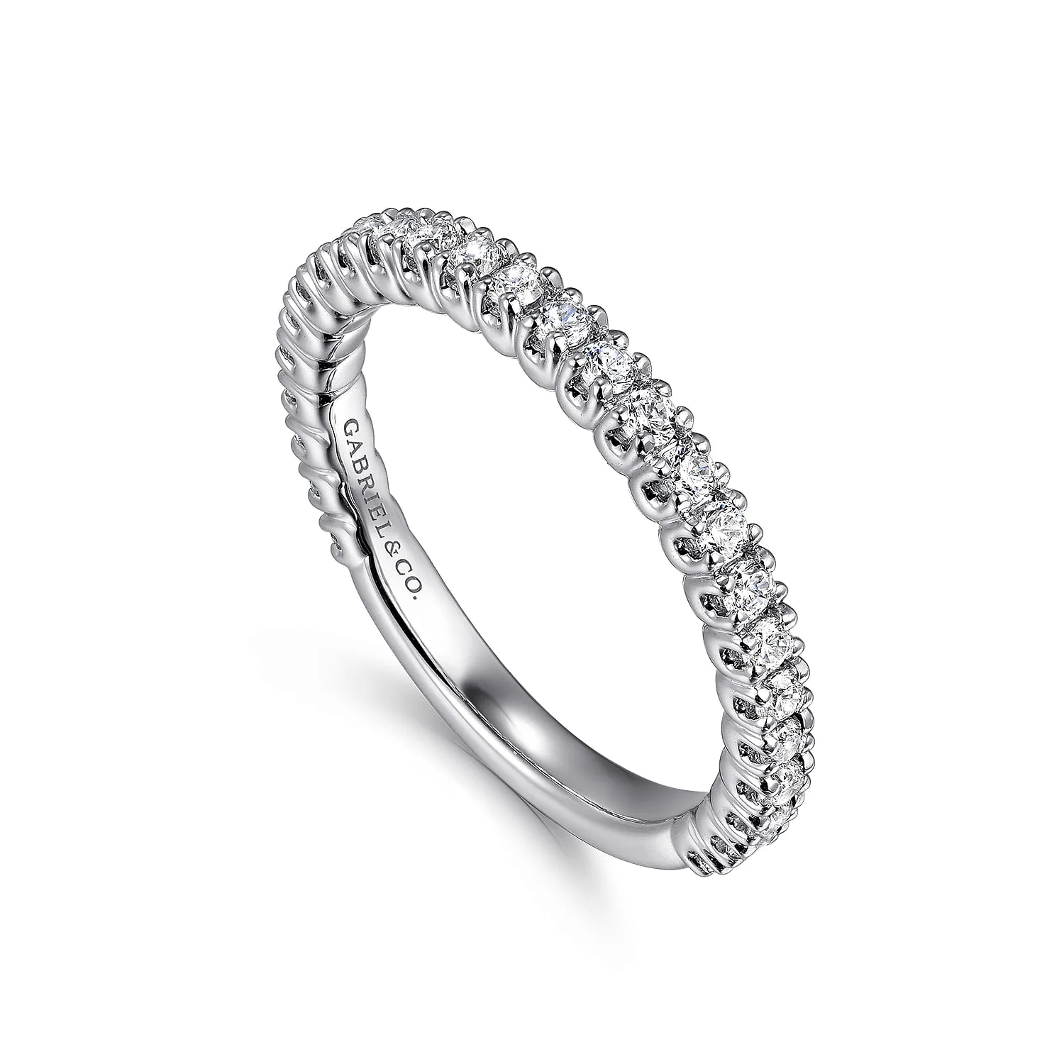 Diamond Matching Wedding Band in 14K White Gold, photograph 3