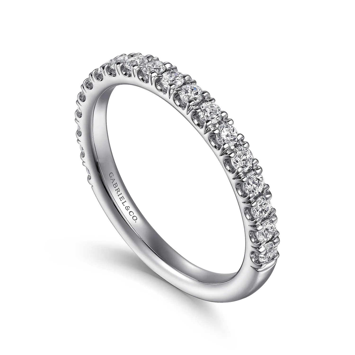Diamond Matching Wedding Band in 14K White Gold, photograph 3