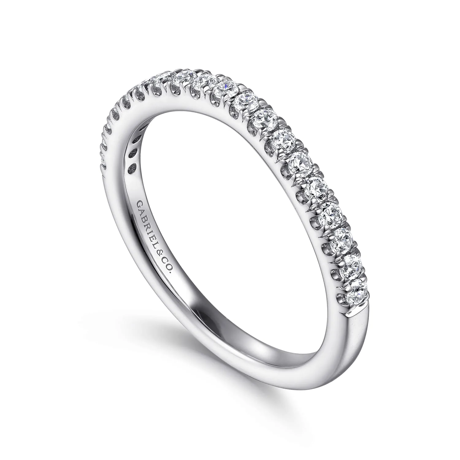 Diamond Matching Wedding Band in 14K White Gold, photograph 3