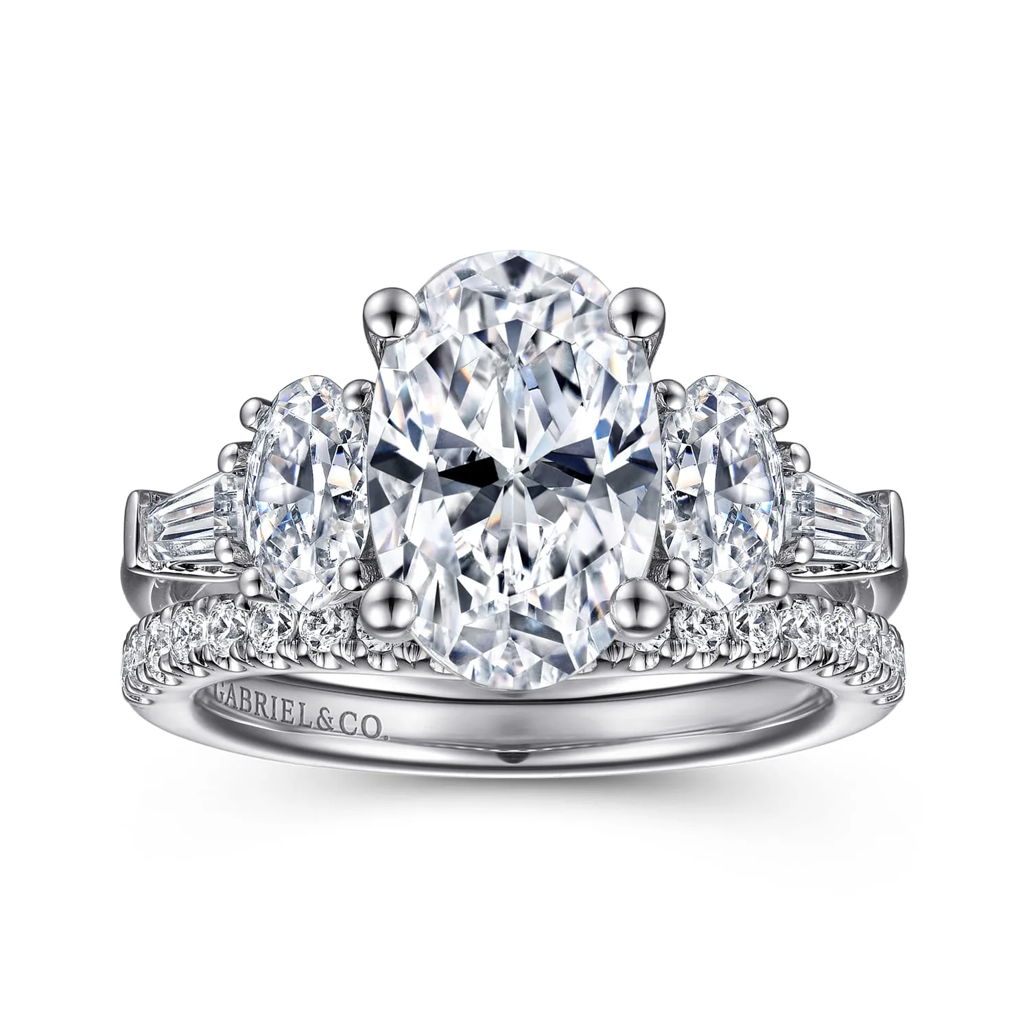 Diamond Matching Wedding Band in 14K White Gold, photograph 4