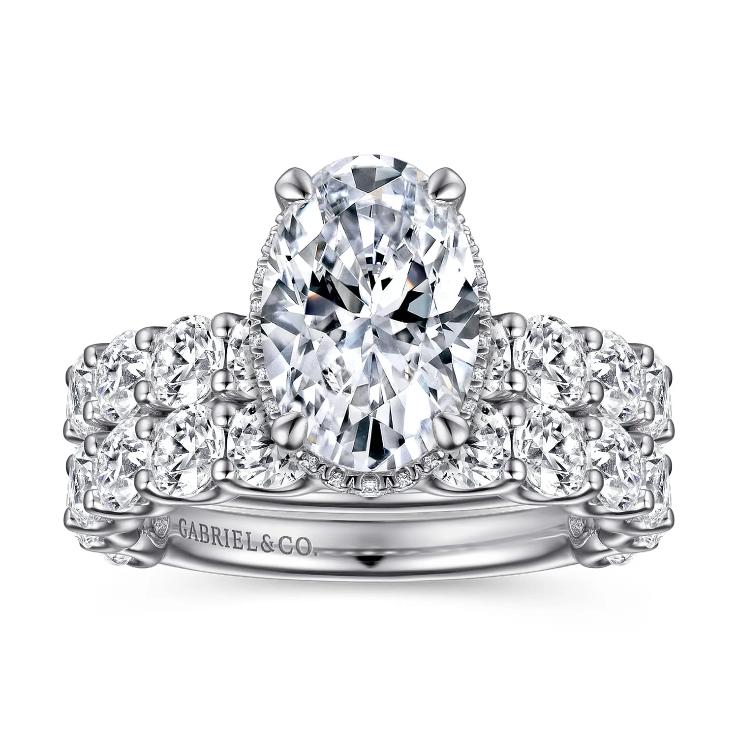 Diamond Matching Wedding Band in 14K White Gold, photograph 4
