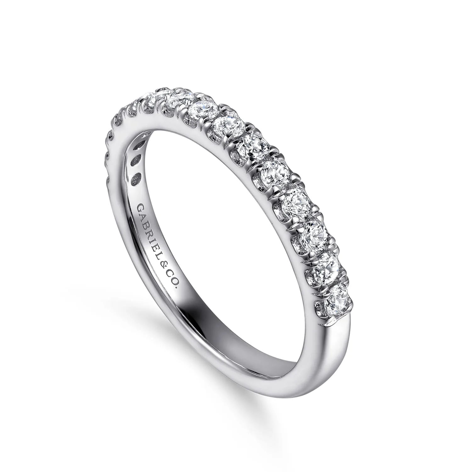 Diamond Matching Wedding Band in 14K White Gold, photograph 3