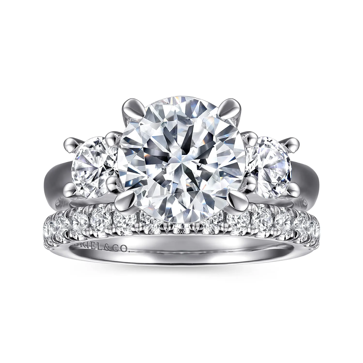 Diamond Matching Wedding Band in 14K White Gold, photograph 4