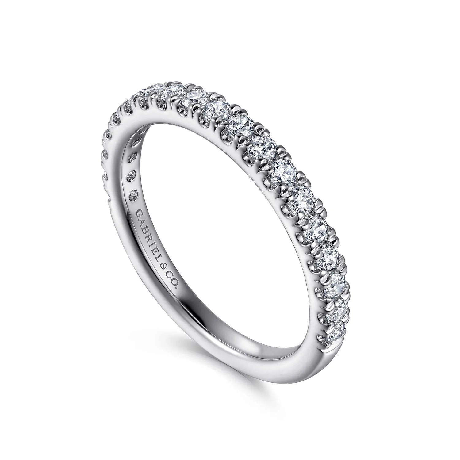 Diamond Matching Wedding Band in 14K White Gold, photograph 3