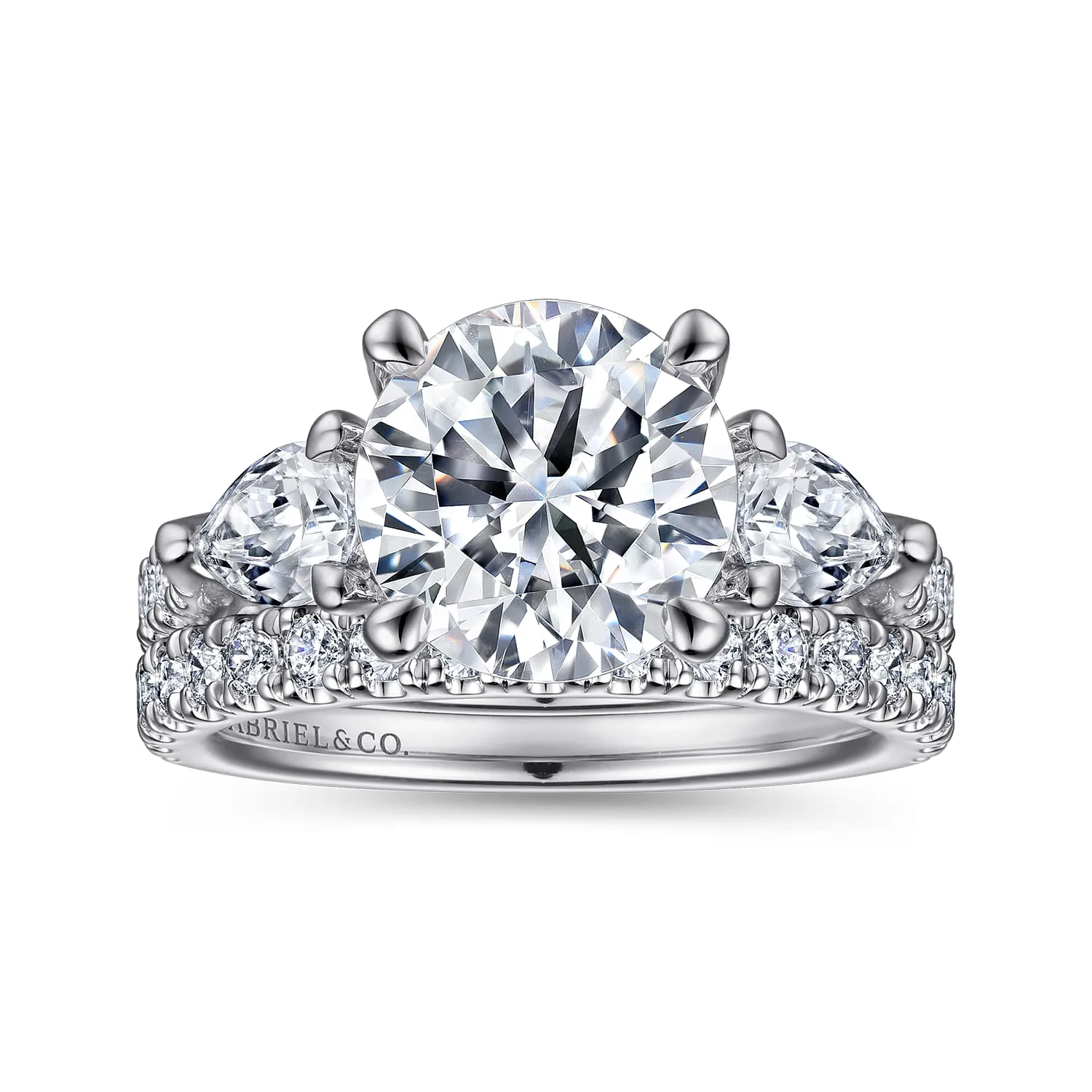 Diamond Matching Wedding Band in 14K White Gold, photograph 4