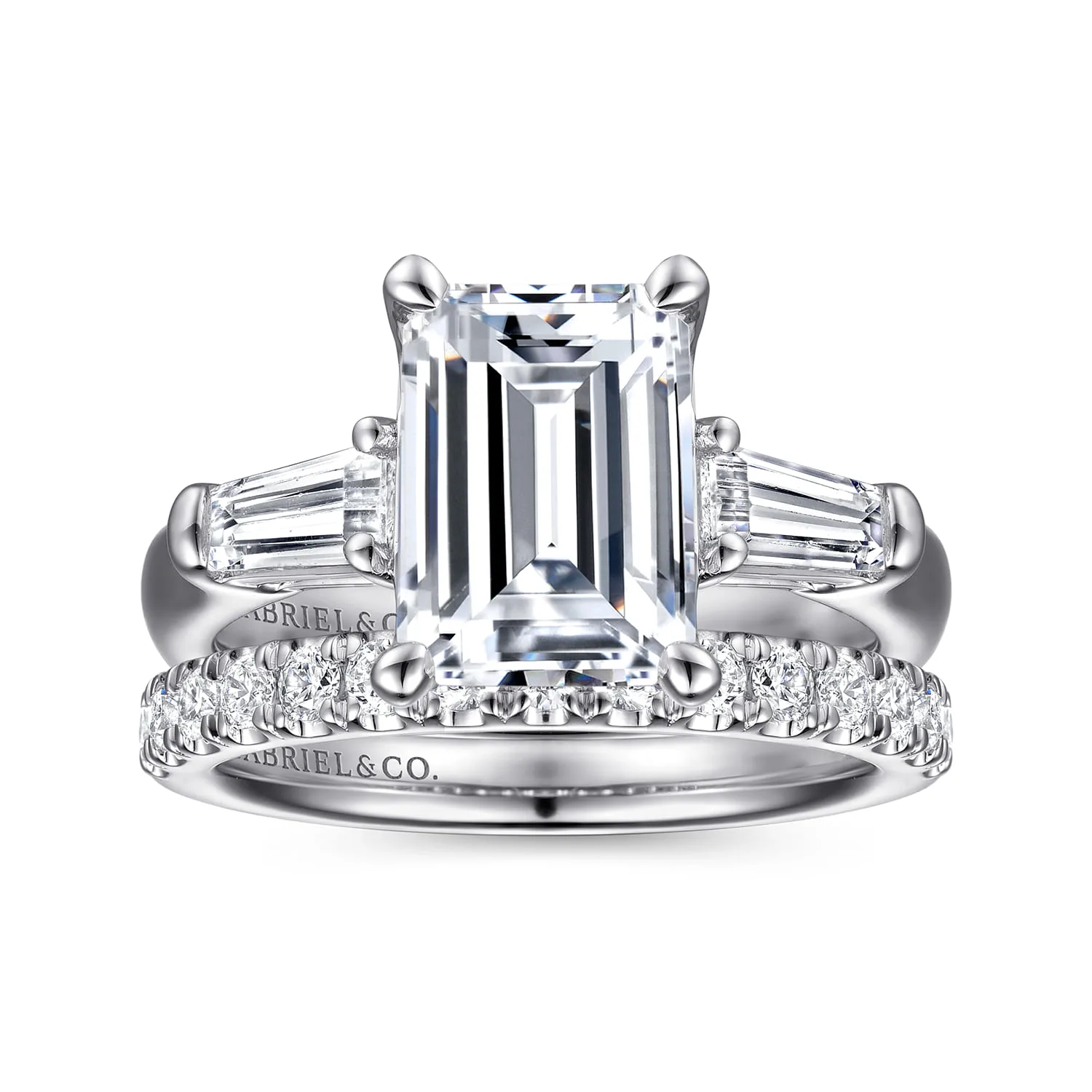 Diamond Matching Wedding Band in 14K White Gold, photograph 4