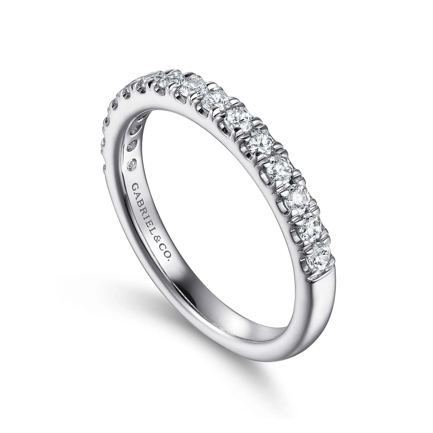Diamond Matching Wedding Band in 14K White Gold, photograph 3