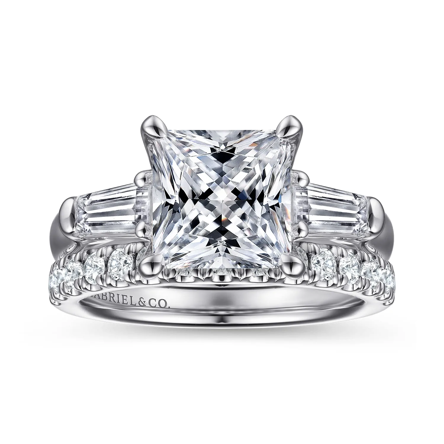 Diamond Matching Wedding Band in 14K White Gold, photograph 4