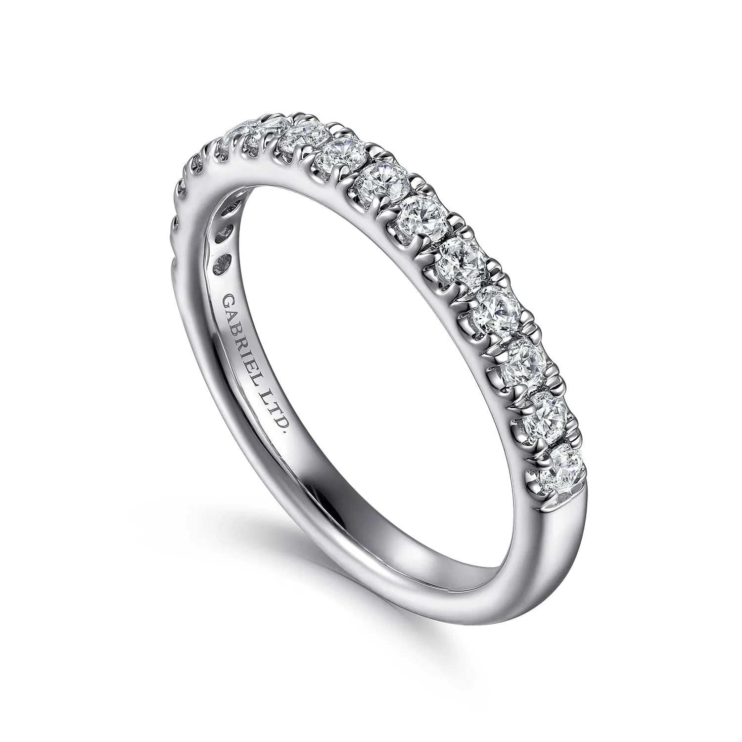 Diamond Matching Wedding Band in 18K White Gold, photograph 3