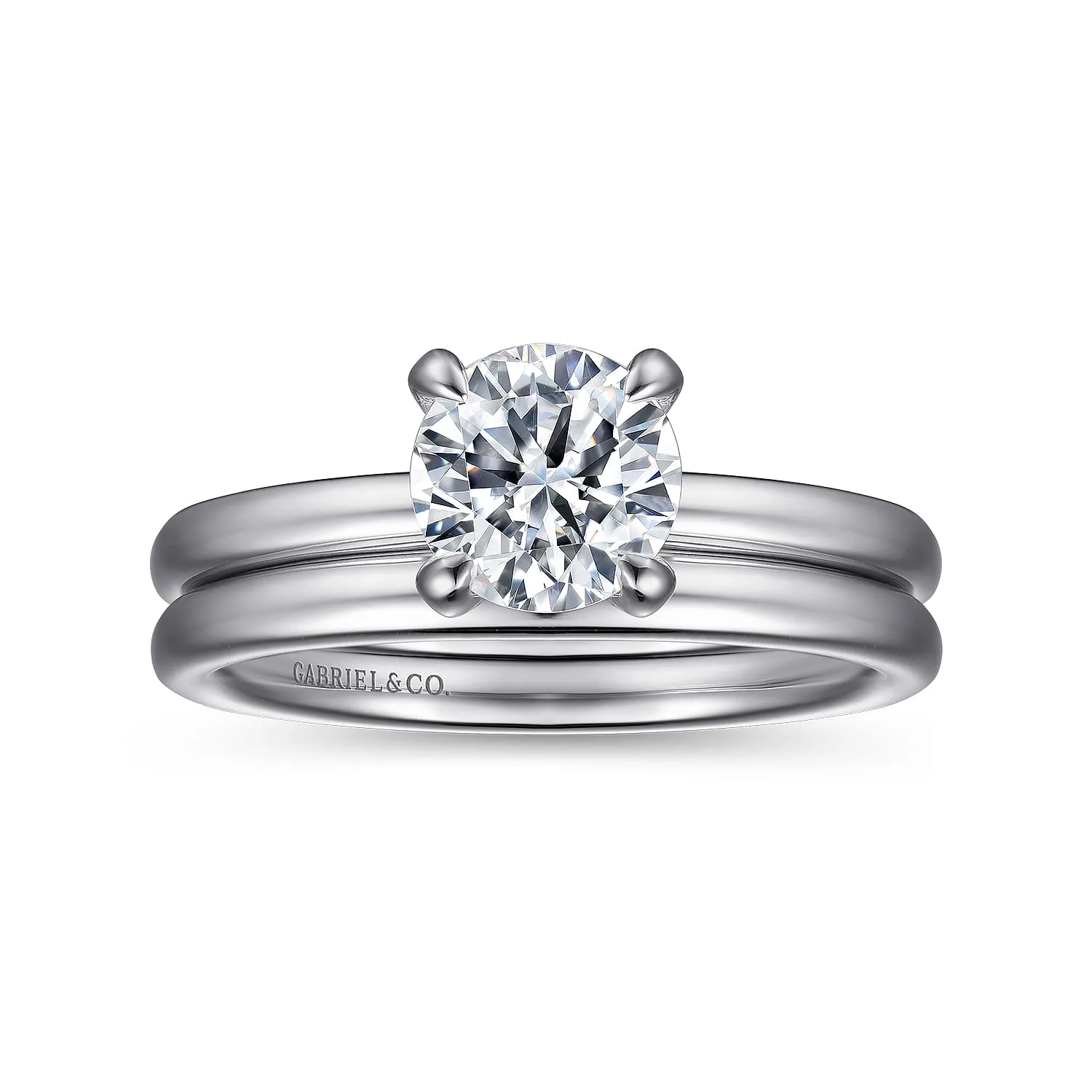 Diamond Matching Wedding Band in 14K White Gold, photograph 4