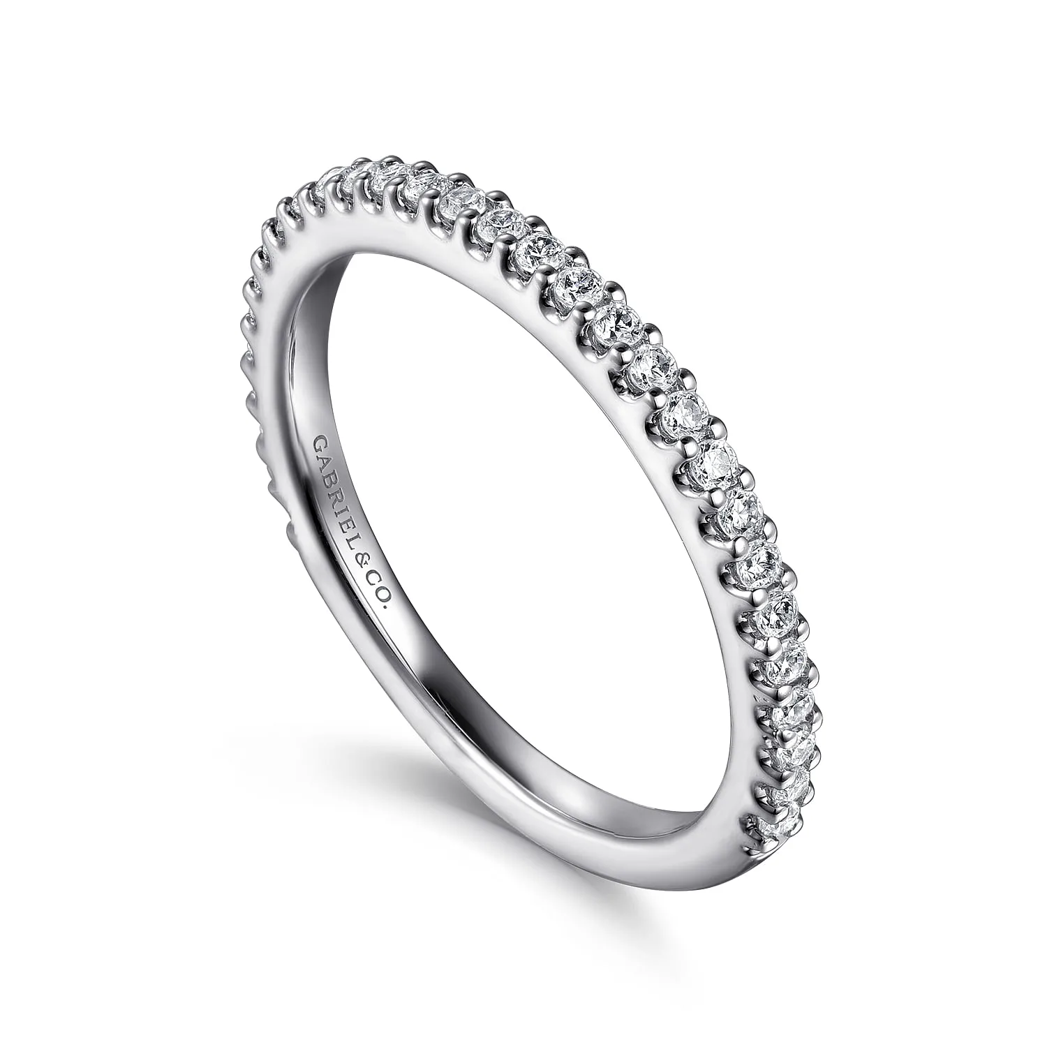 Diamond Matching Wedding Band in 14K White Gold, photograph 3