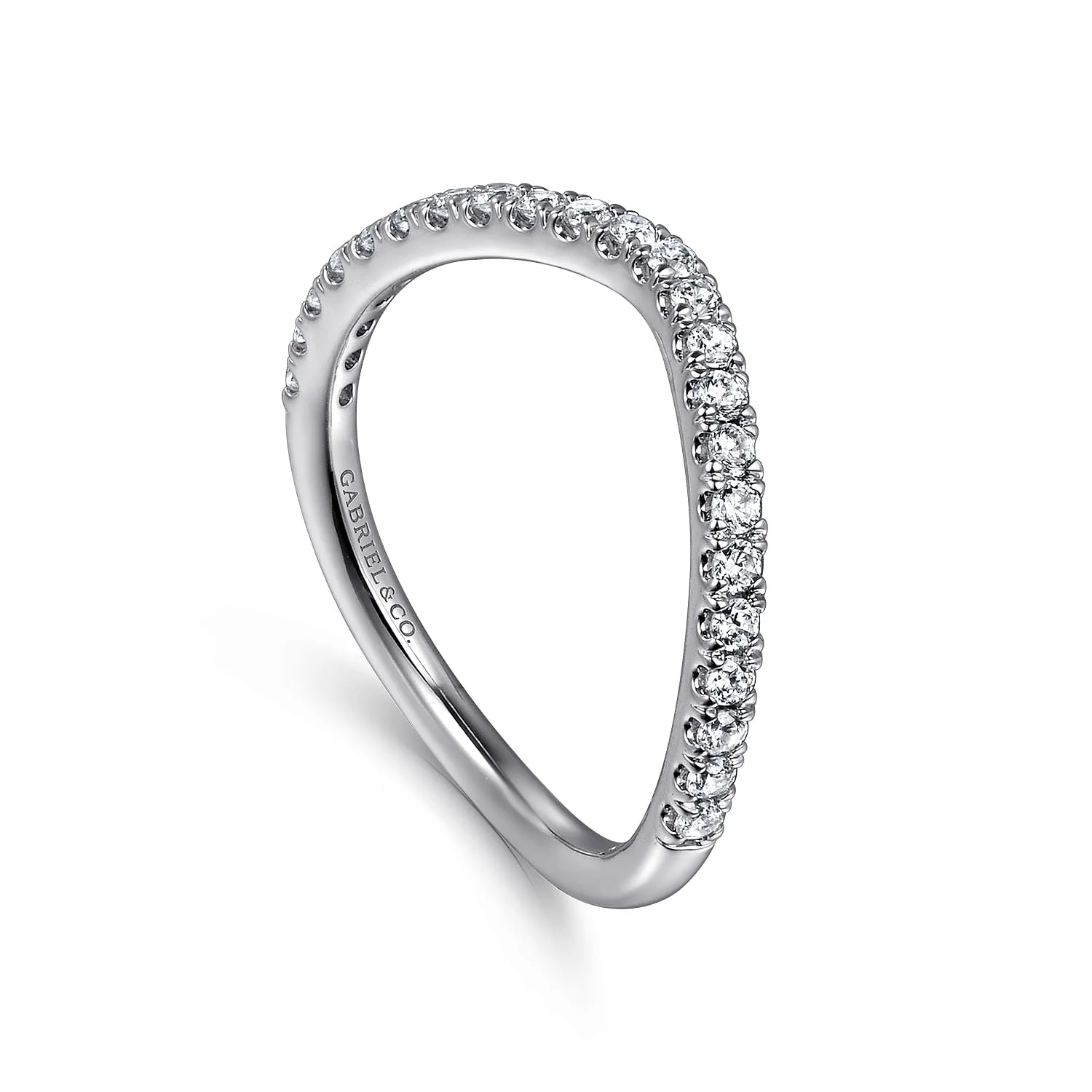 Diamond Matching Wedding Band in 14K White Gold, photograph 3