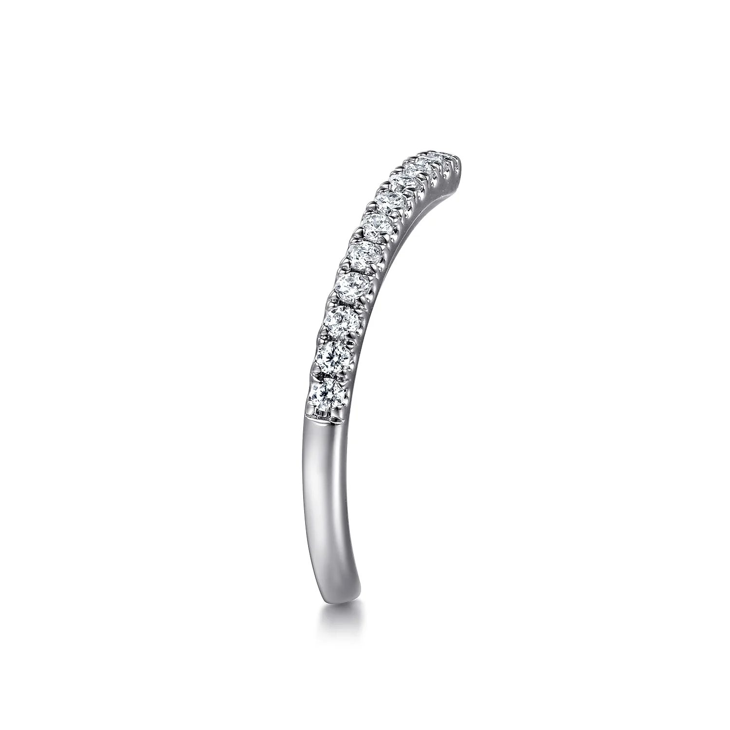 Diamond Matching Wedding Band in 14K White Gold, photograph 5