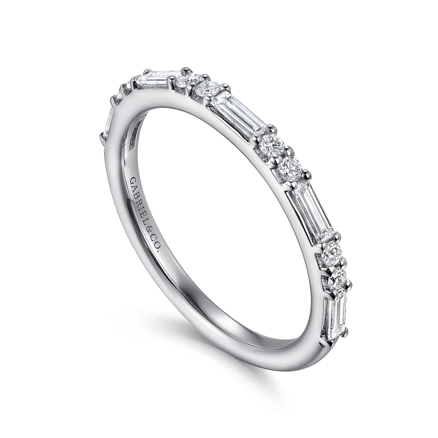Diamond Matching Wedding Band in 14K White Gold, photograph 3