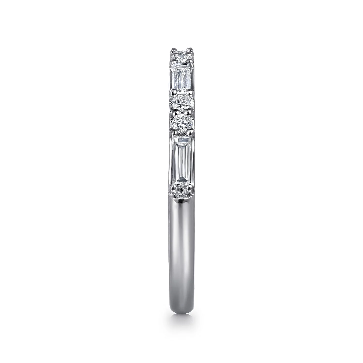 Diamond Matching Wedding Band in 14K White Gold, photograph 5