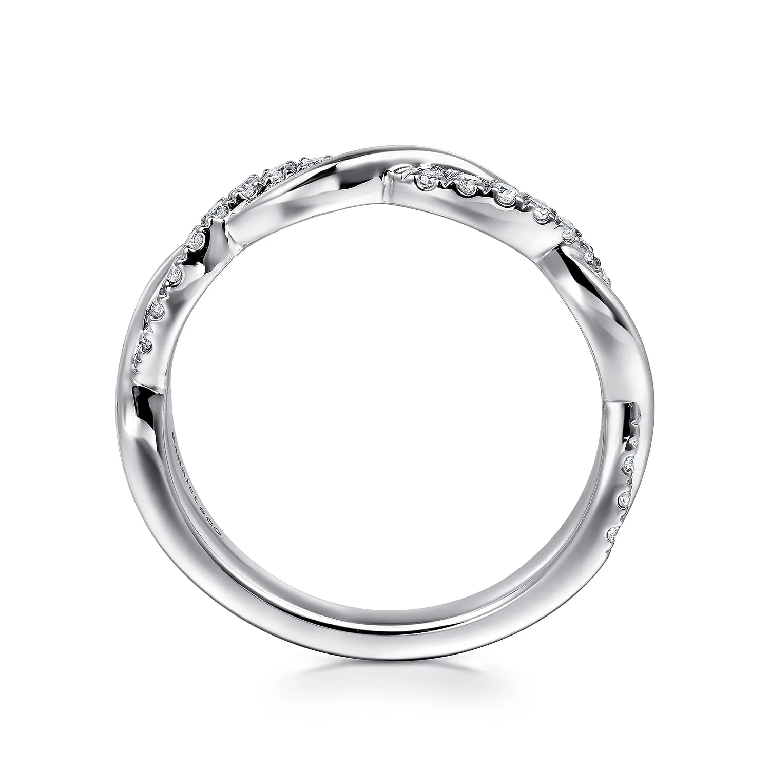 Diamond Wedding Band in 14K White Gold, photograph 2