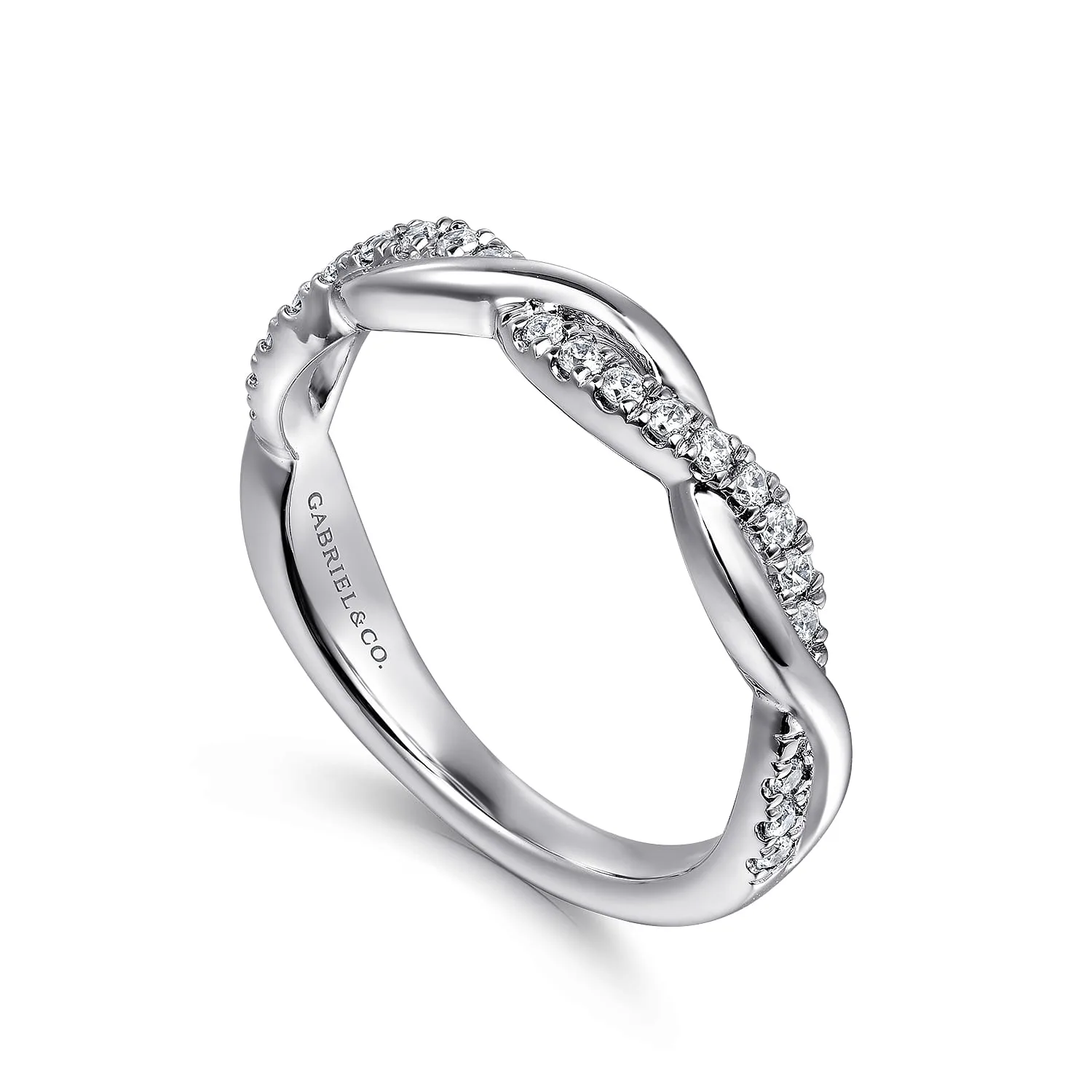 Diamond Wedding Band in 14K White Gold, photograph 3