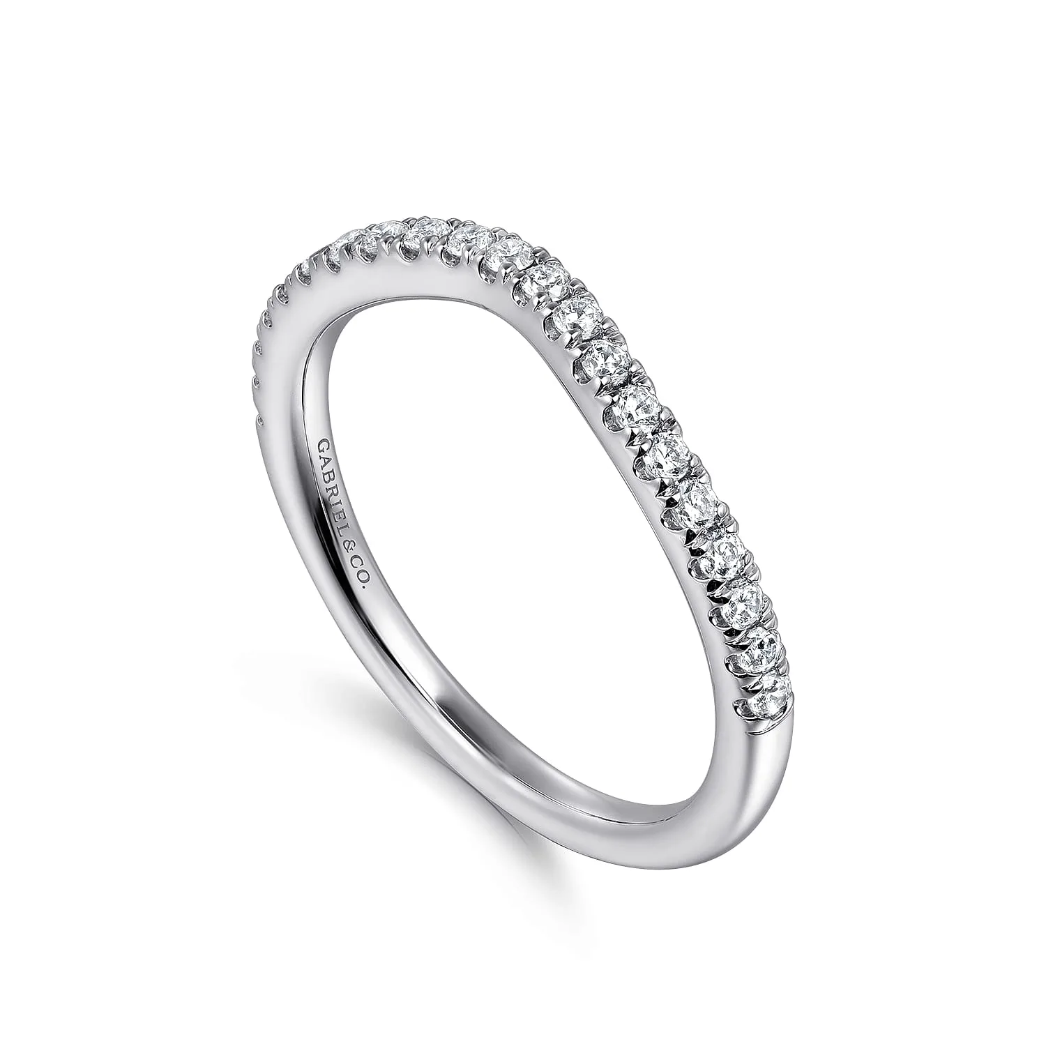 Diamond Wedding Band in 14K White Gold, photograph 3