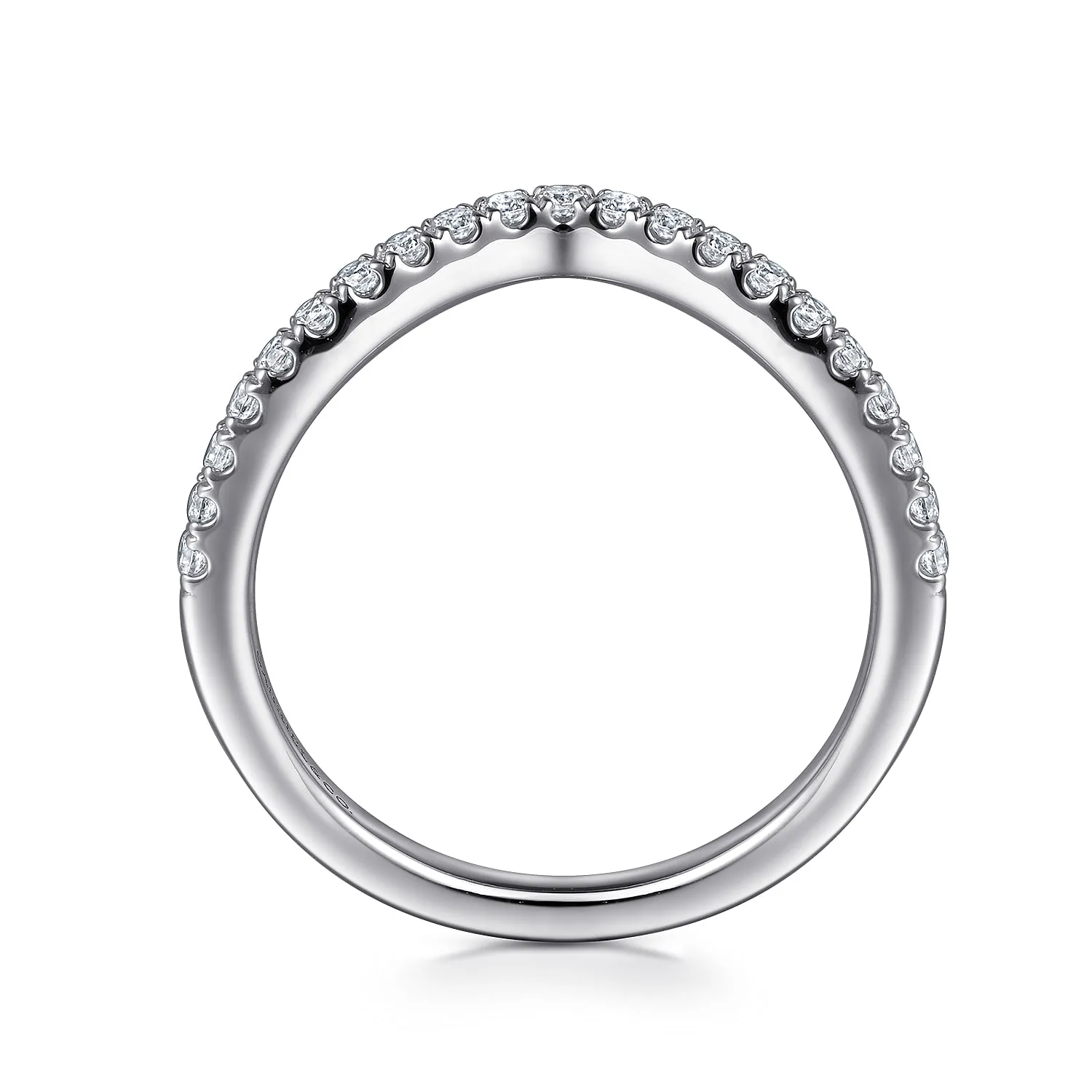 Diamond Matching Wedding Band in 14K White Gold, photograph 2