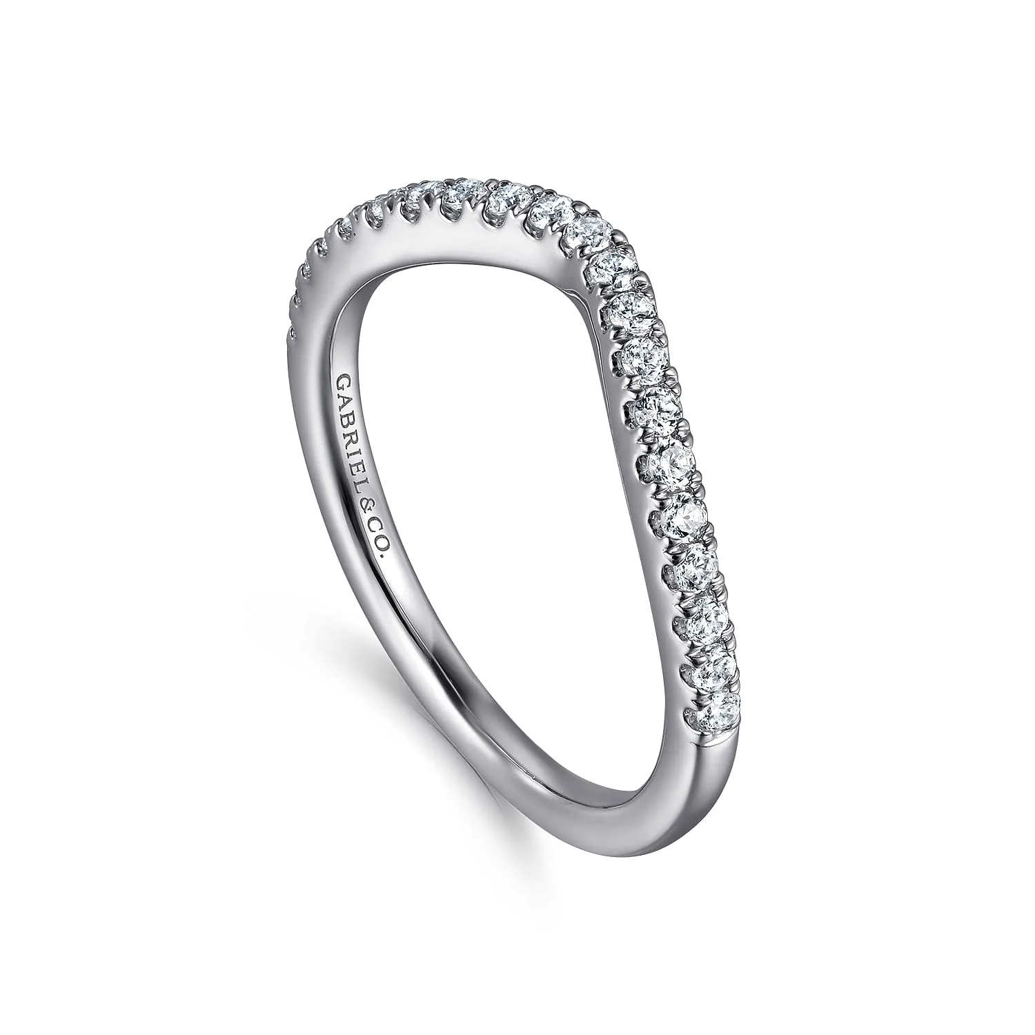 Diamond Matching Wedding Band in 14K White Gold, photograph 3