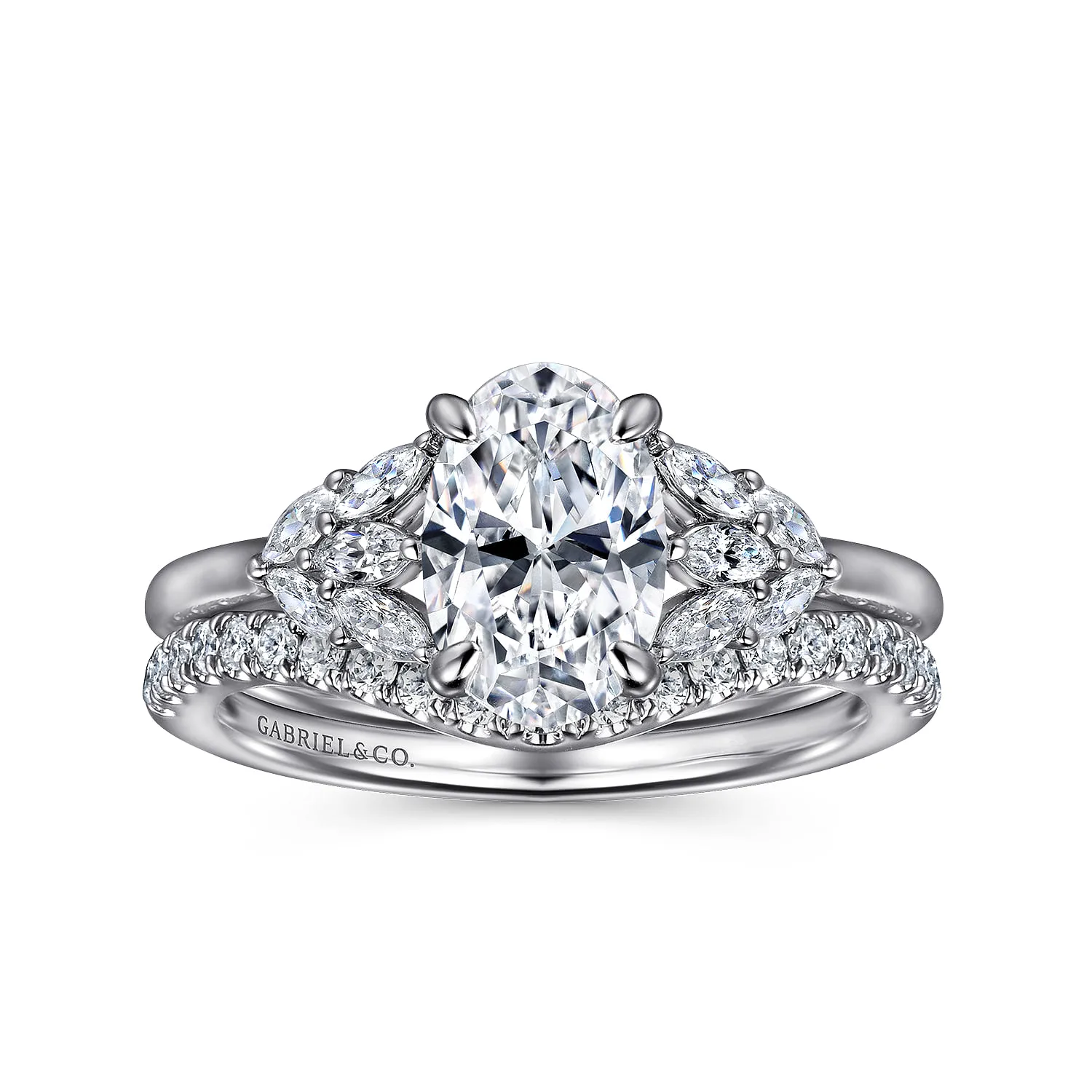 Diamond Matching Wedding Band in 14K White Gold, photograph 4