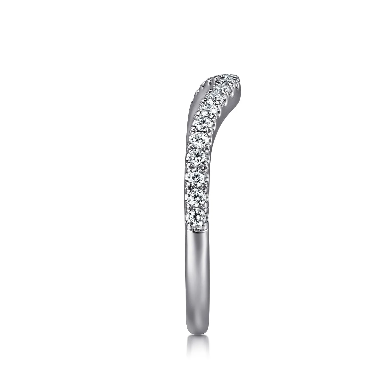 Diamond Matching Wedding Band in 14K White Gold, photograph 5