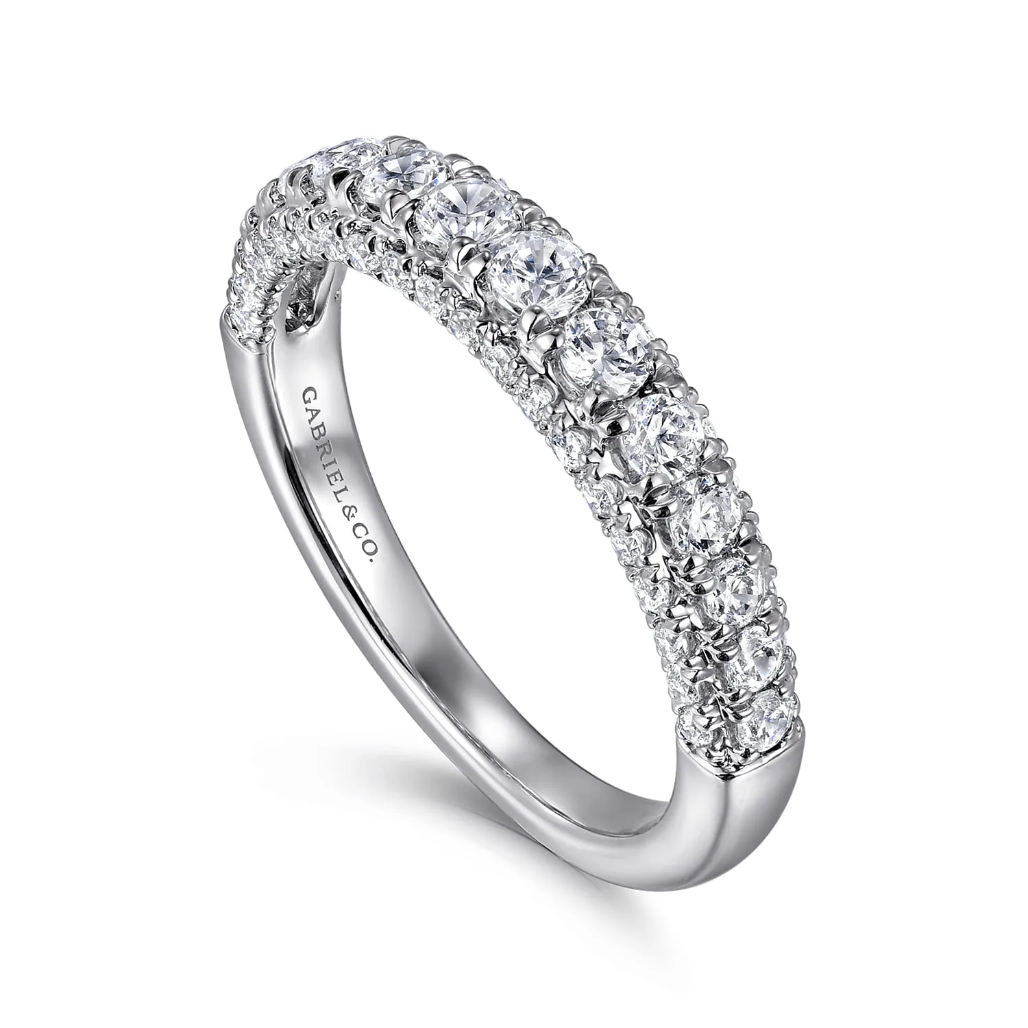 Diamond Matching Wedding Band in 14K White Gold, photograph 3