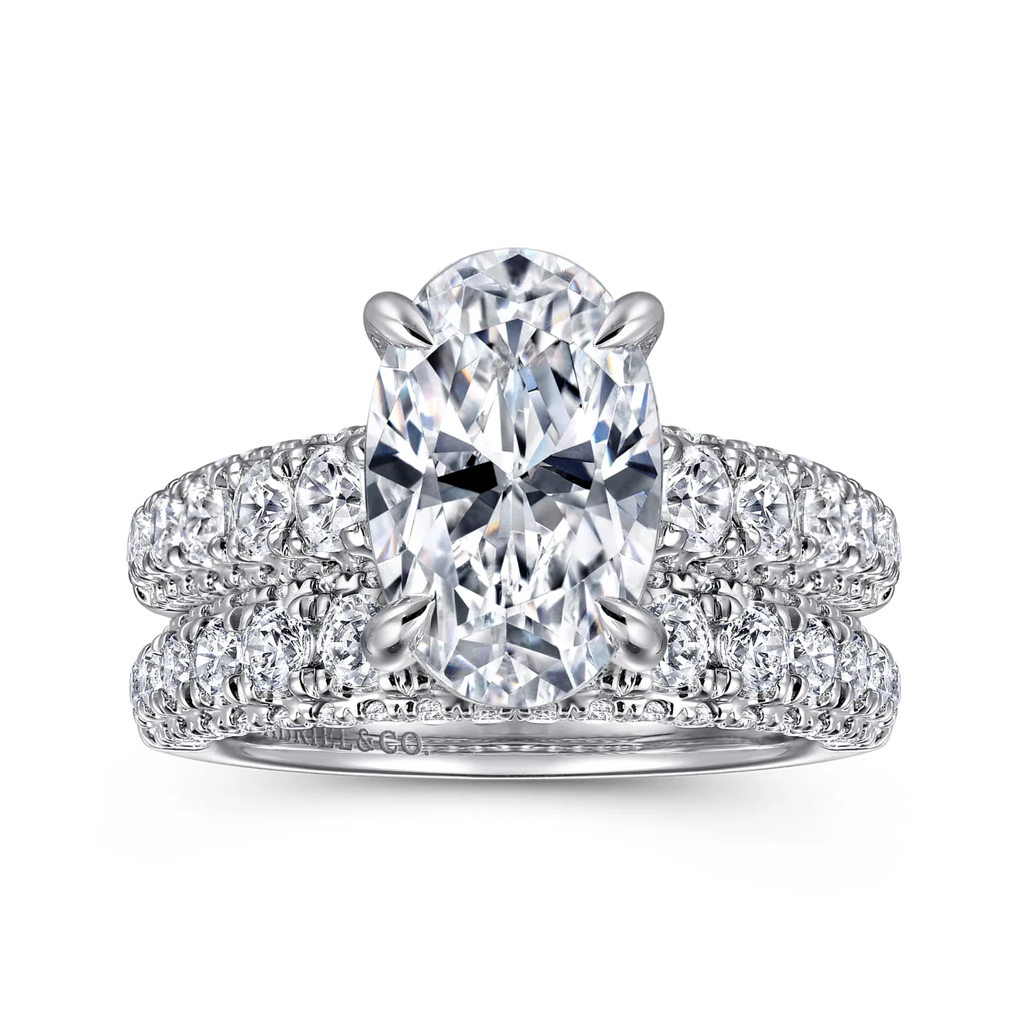 Diamond Matching Wedding Band in 14K White Gold, photograph 4