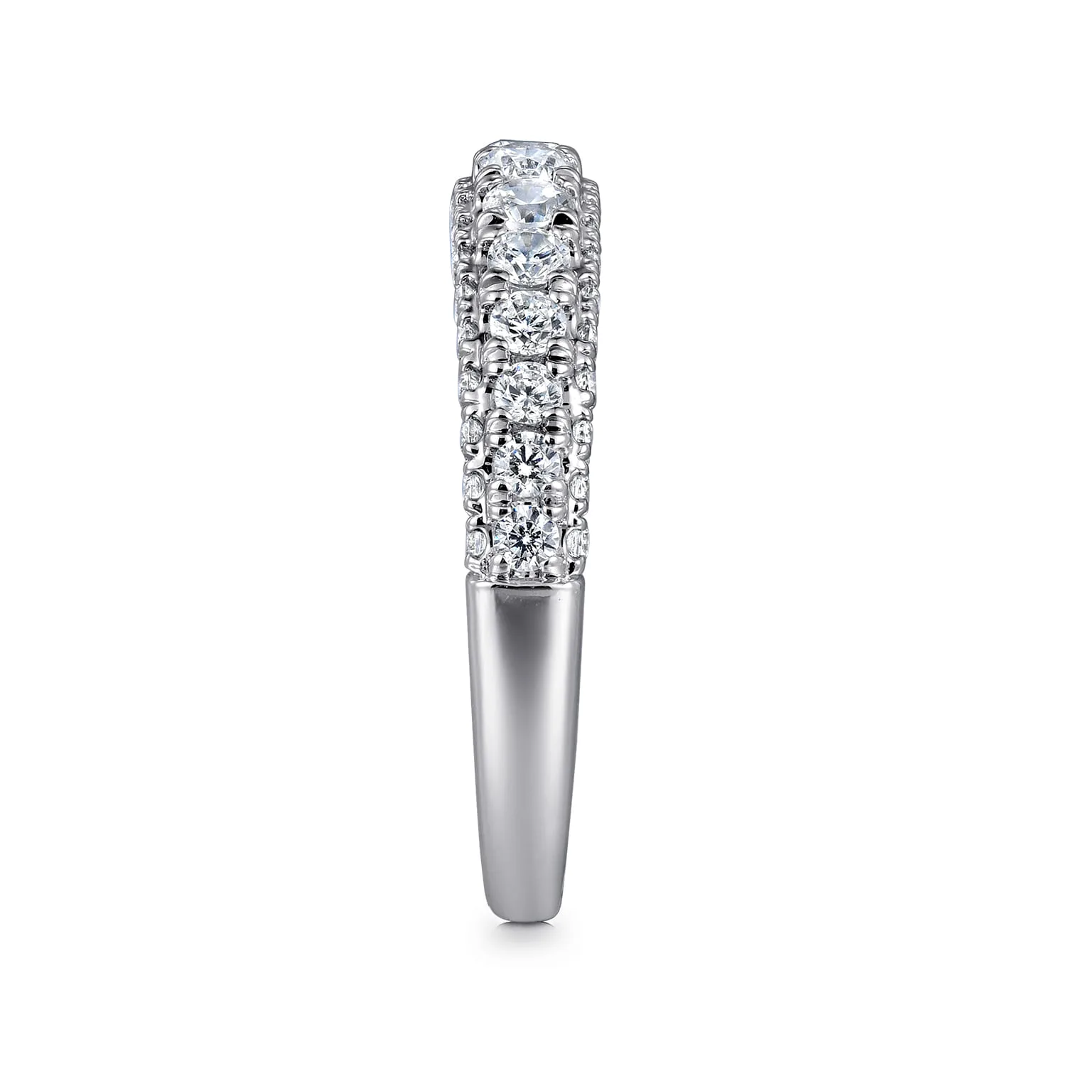 Diamond Matching Wedding Band in 14K White Gold, photograph 5