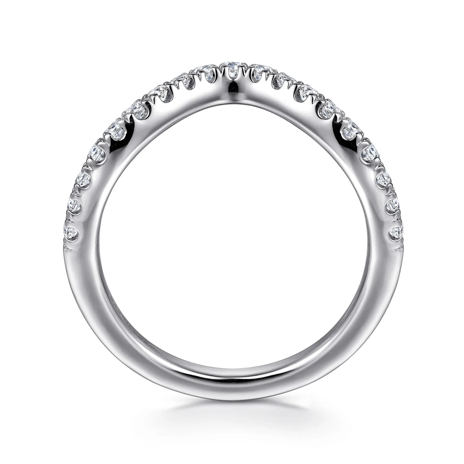 Diamond Matching Wedding Band in 14K White Gold, photograph 2