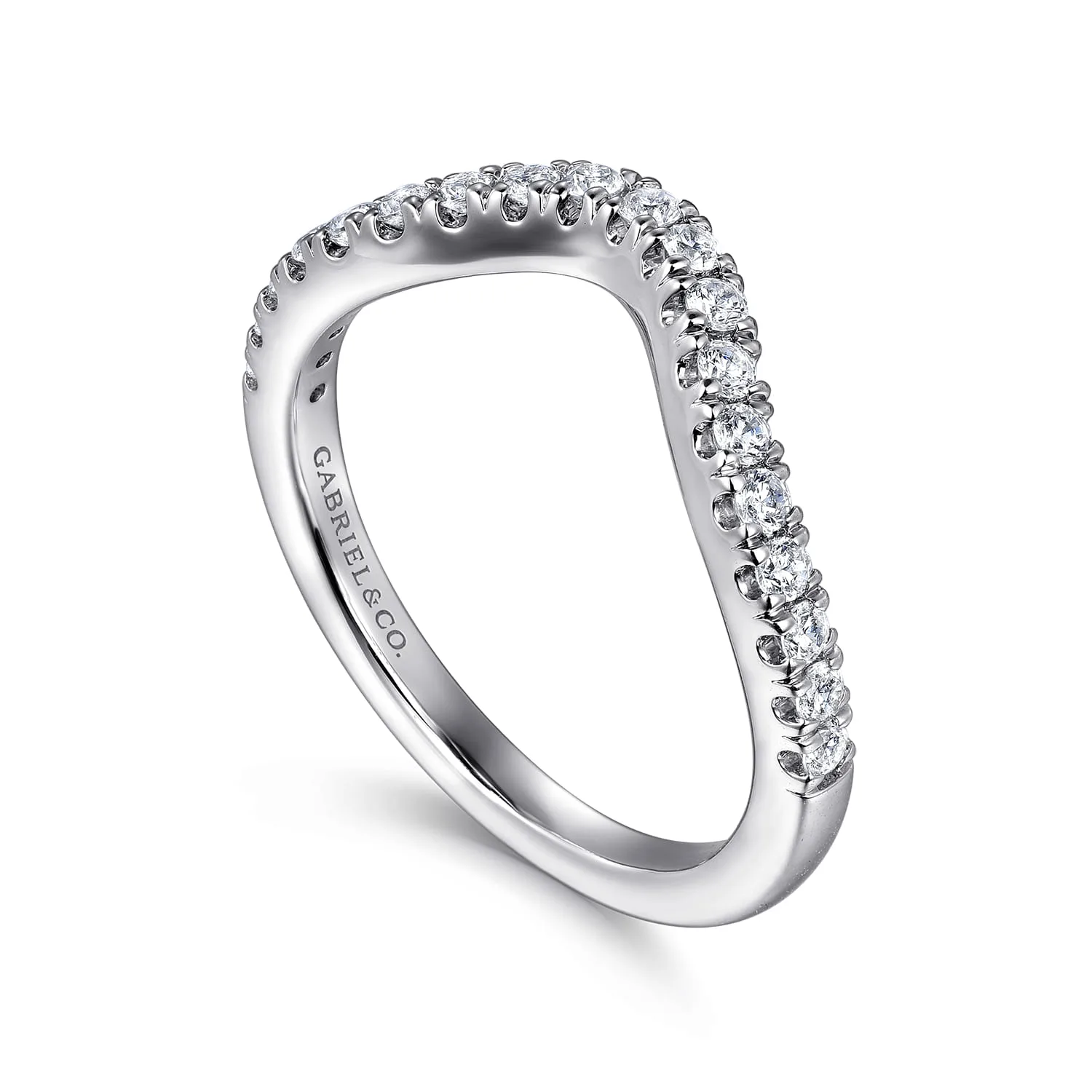 Diamond Matching Wedding Band in 14K White Gold, photograph 3