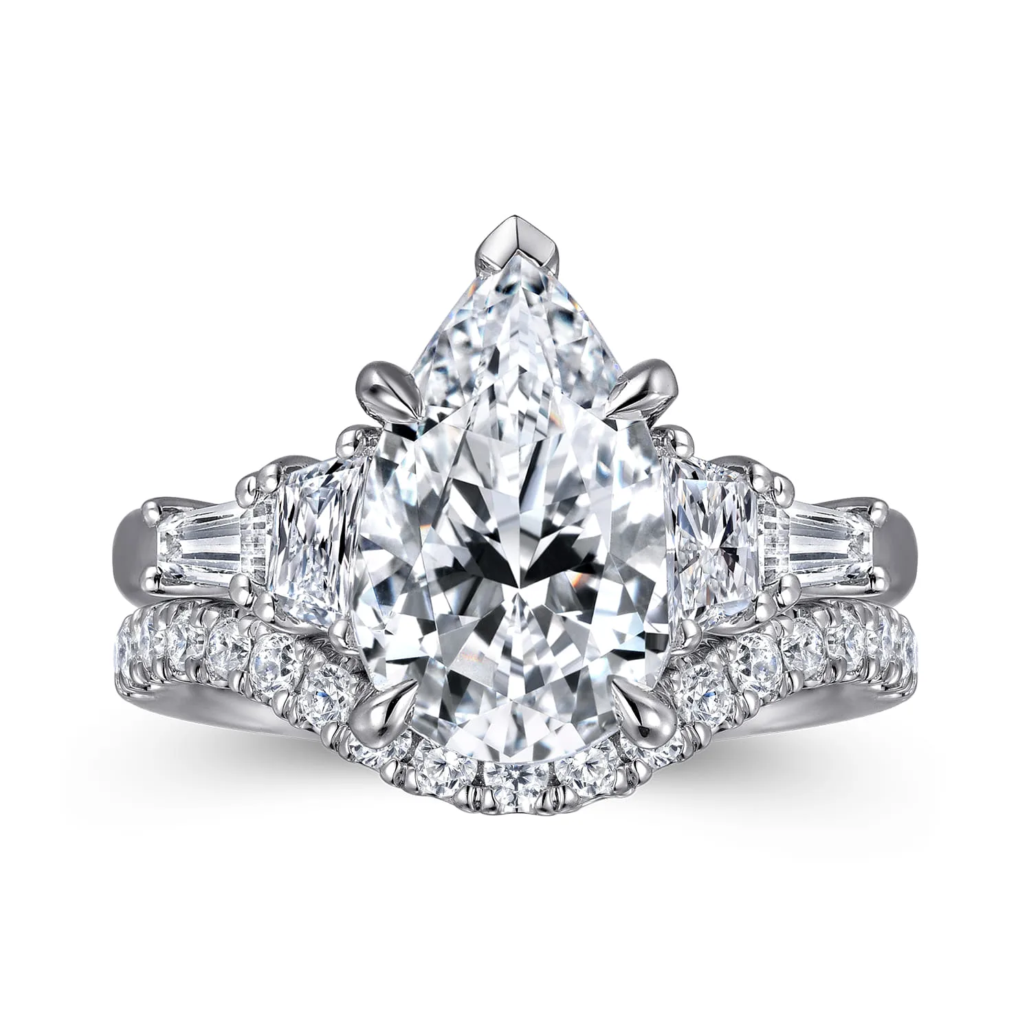 Diamond Matching Wedding Band in 14K White Gold, photograph 4
