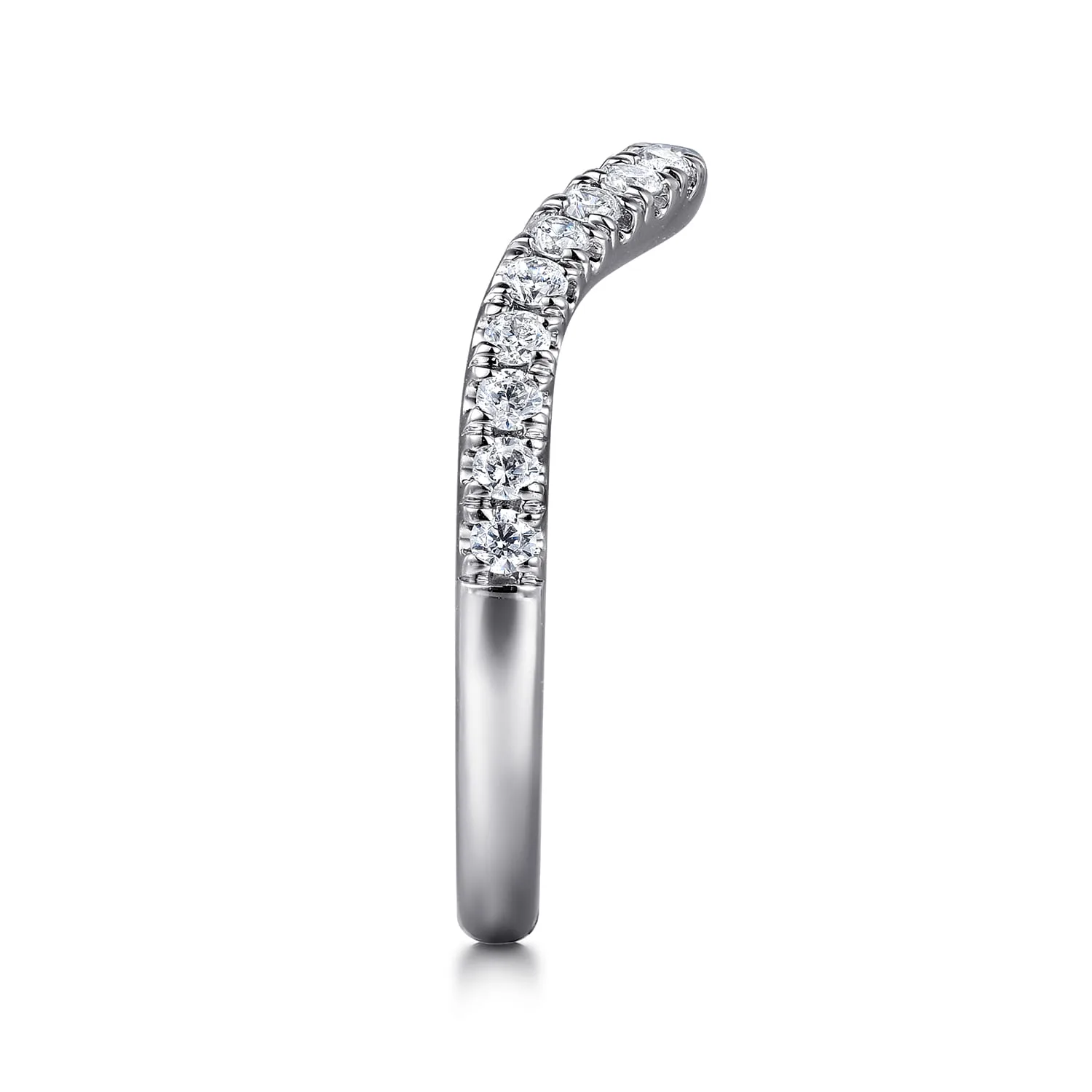 Diamond Matching Wedding Band in 14K White Gold, photograph 5