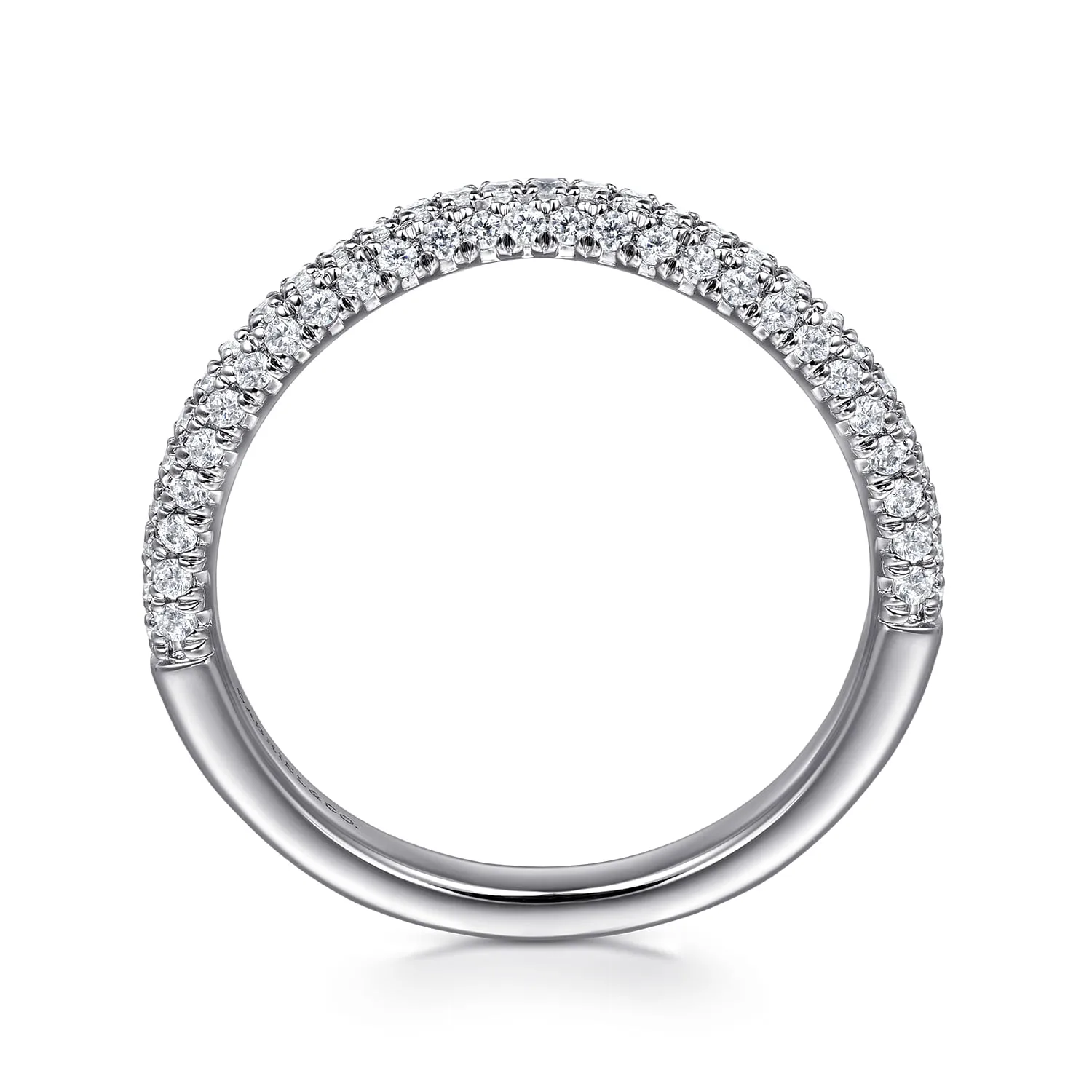 Diamond Wedding Band in 14K White Gold, photograph 2